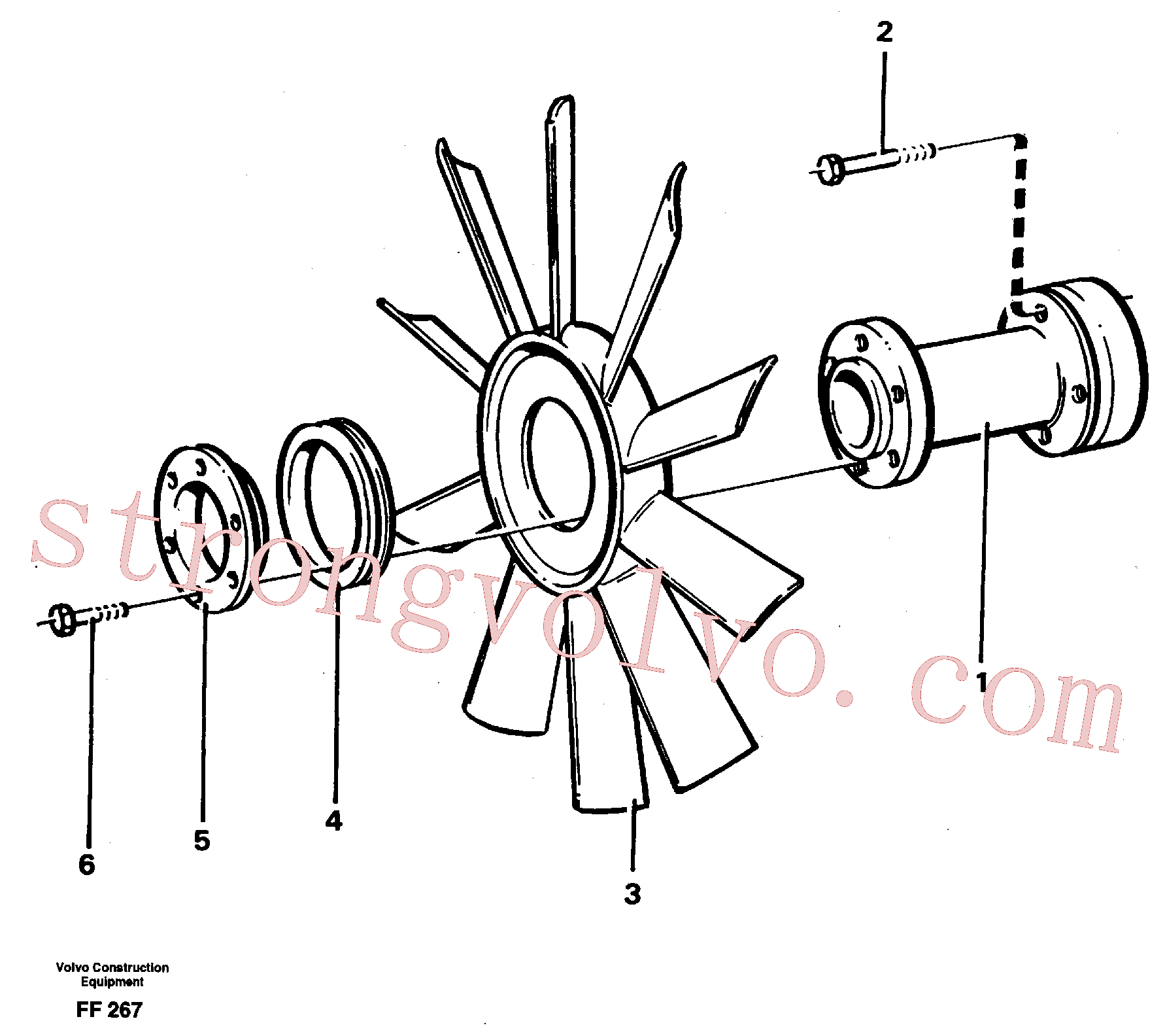 VOE190364 Volvo Ventilador(FF267 Montagem)