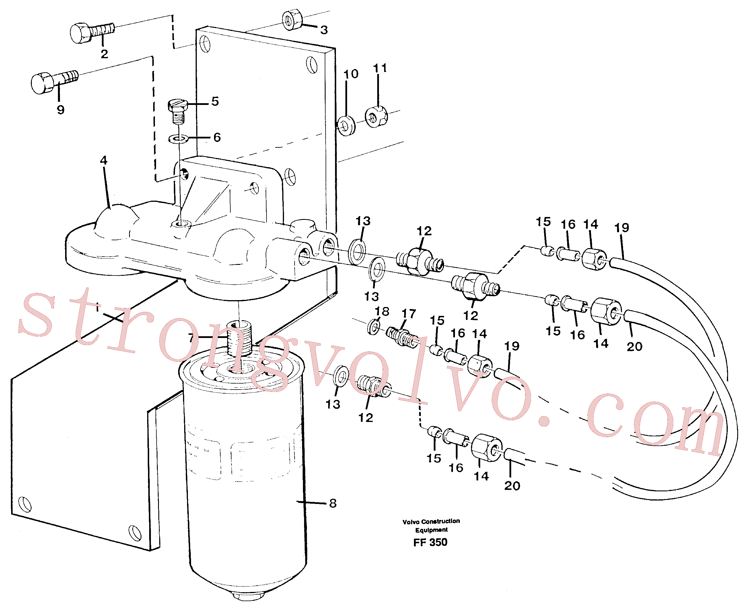 Volvo Montagem VOE795210 Filtro combustível Acessórios
