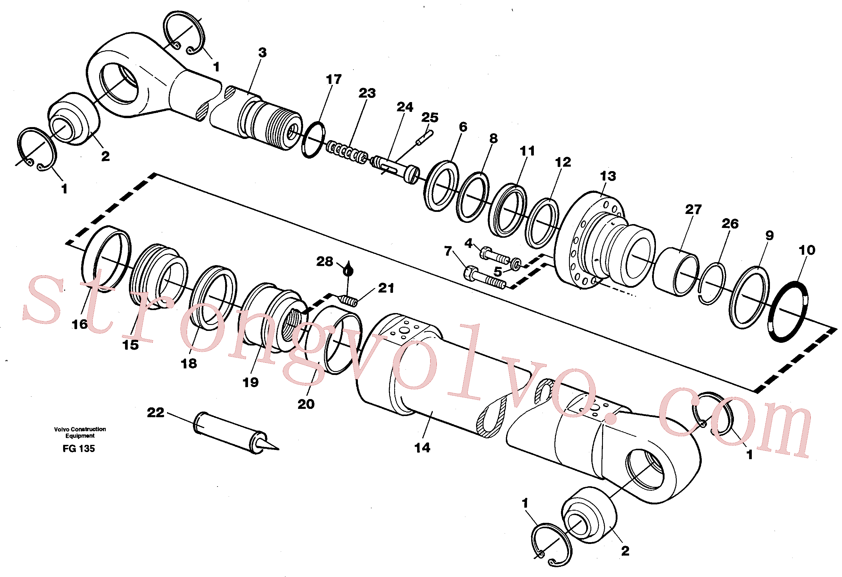 VOE14216268 Volvo Cilindro do braço de afundamento(FG135 Montagem)