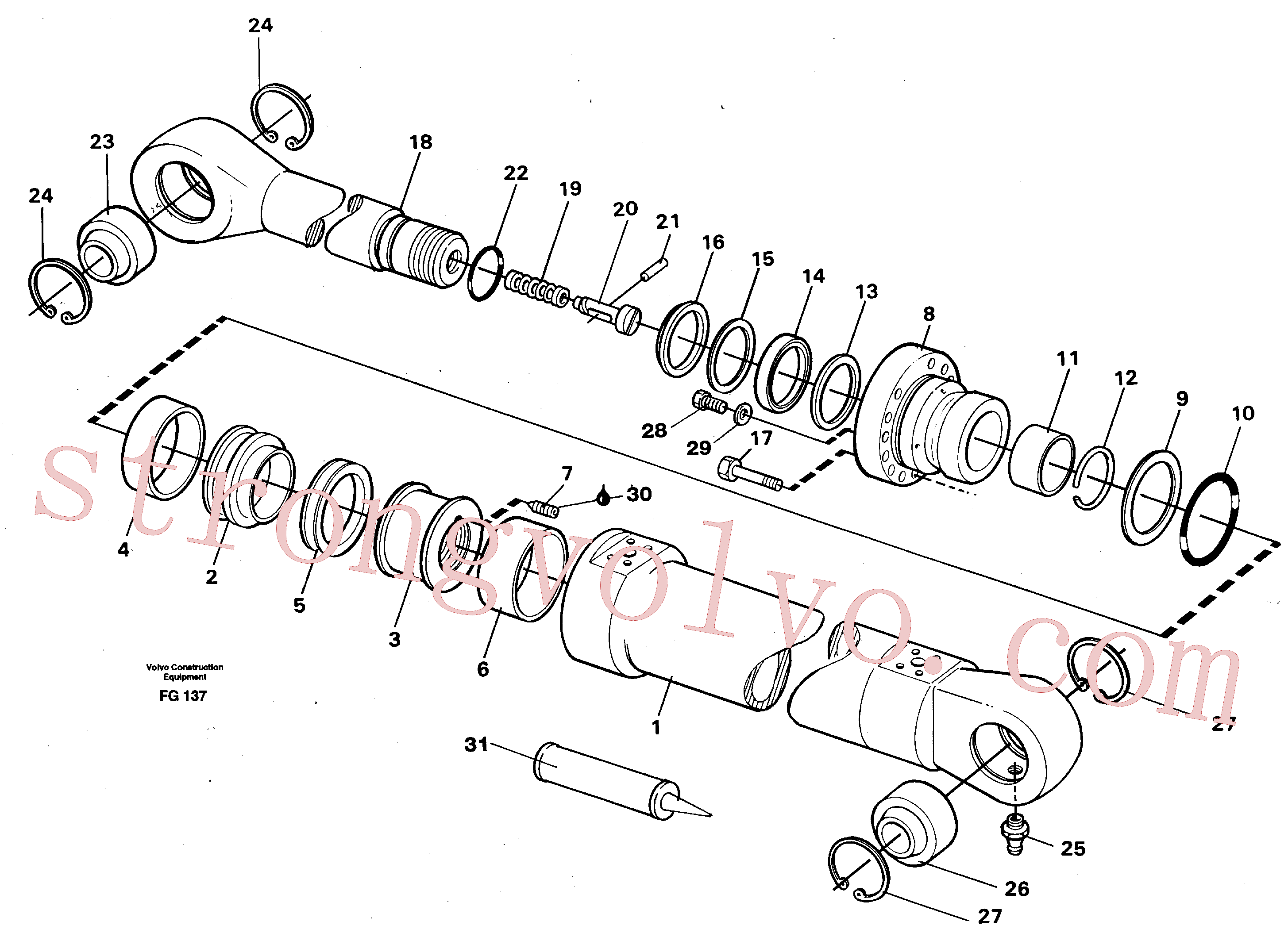 VOE14216243 Volvo Cilindro de balde(FG137 Montagem)