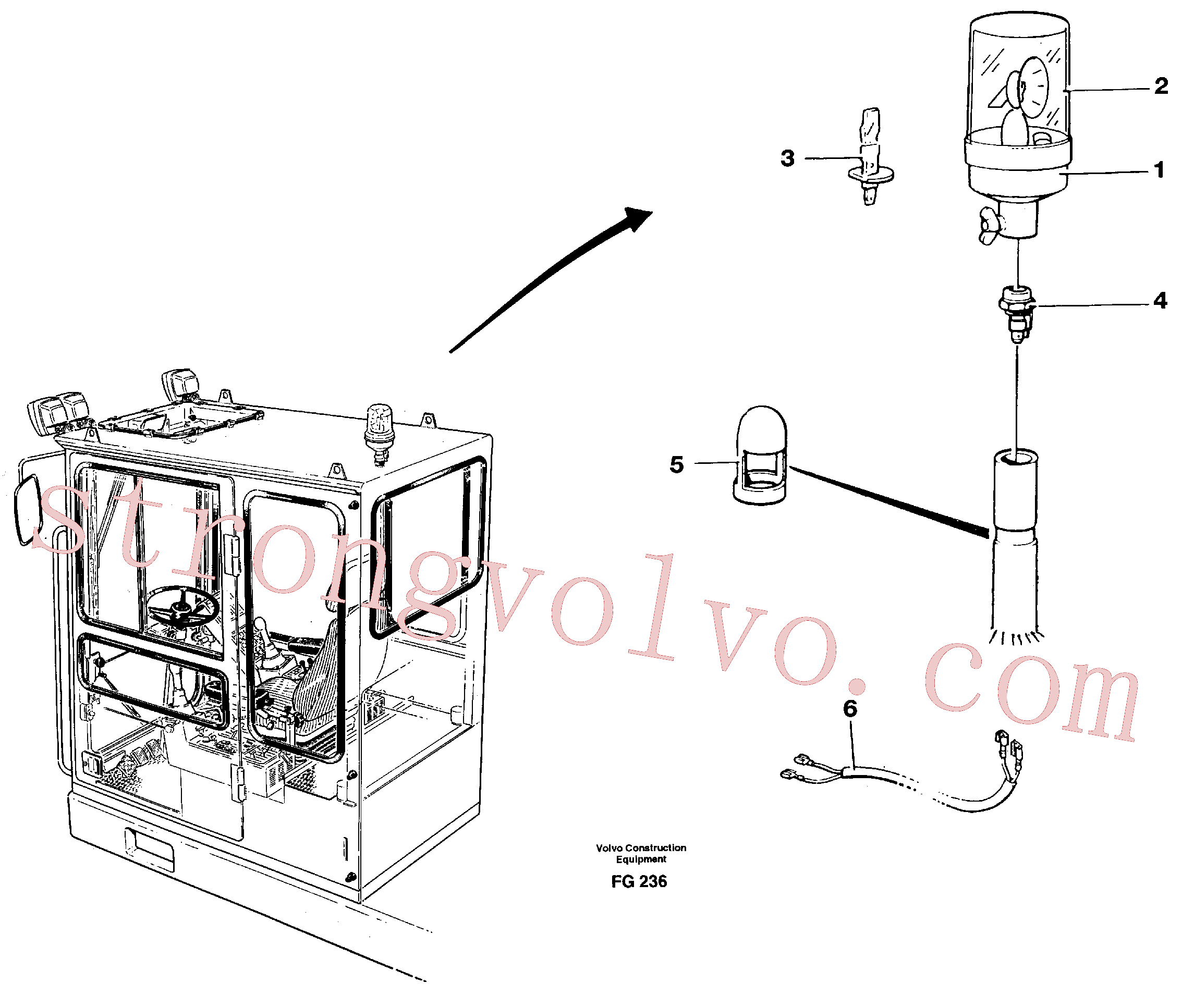 VOE14213865 Volvo Farol rotativo(FG236 Montagem)