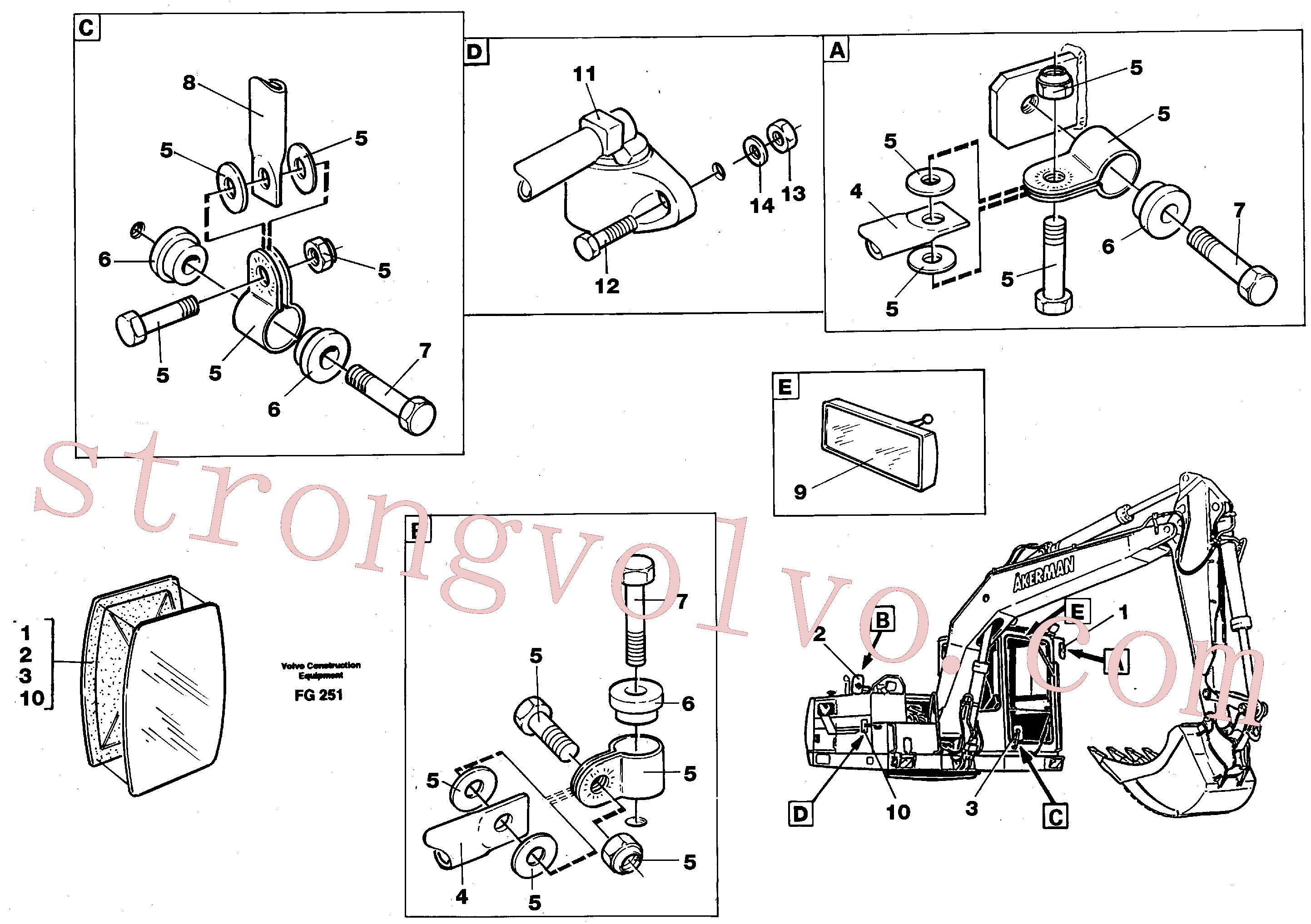 VOE14023226 Volvo Espelho retrovisor(FG251 Montagem)