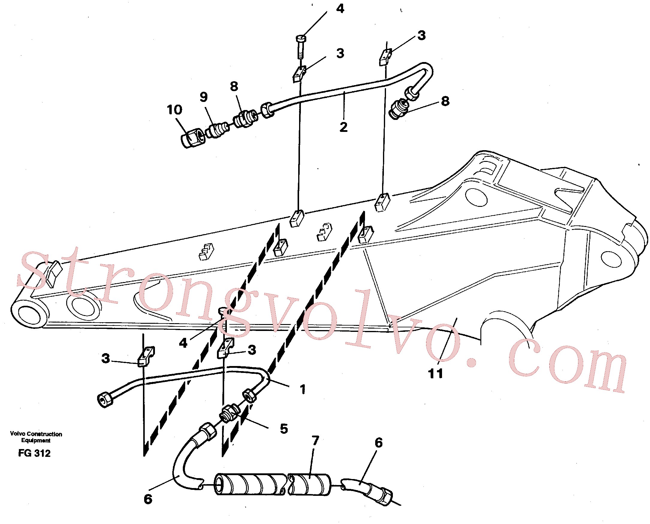 VOE14261809 Proteção de mangueira Volvo escavadeira