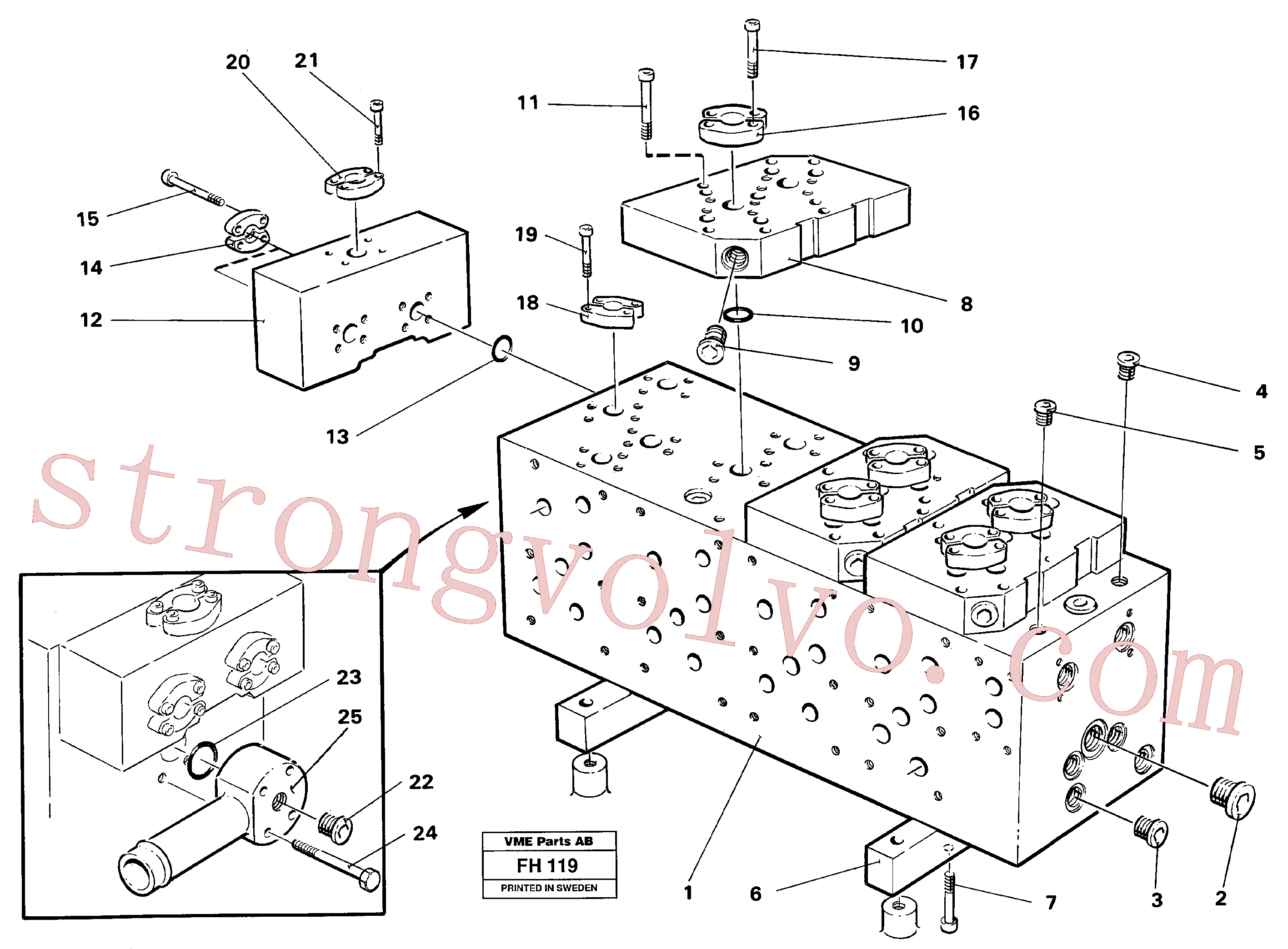 Atacado VOE14054359 Suporte Volvo escavadeira
