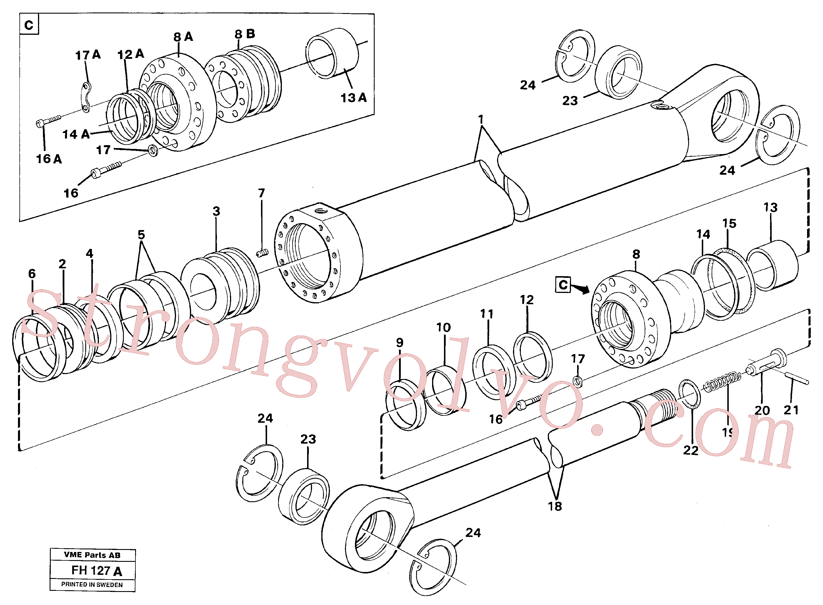 VOE14346166 Volvo Cilindro da lança(FH127A Montagem)