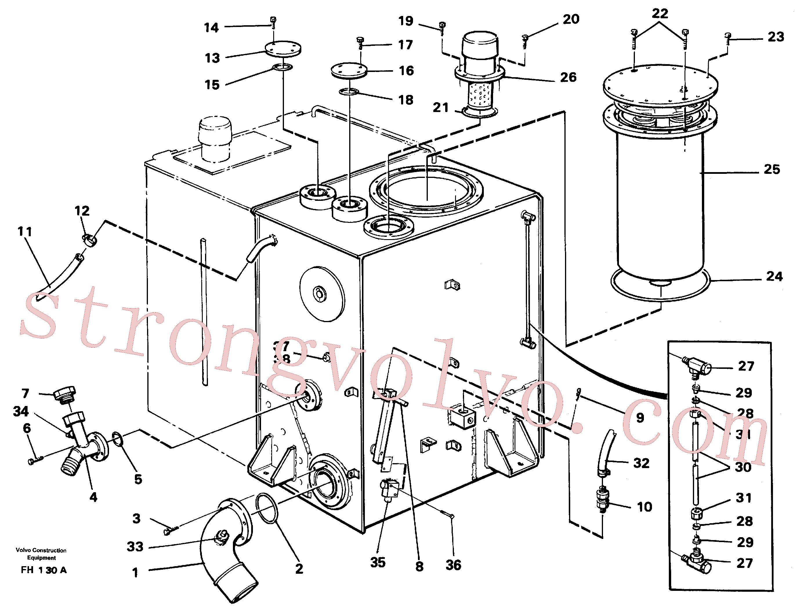 VOE14054049 Volvo Depósito de óleo hidráulico(FH130A Montagem)