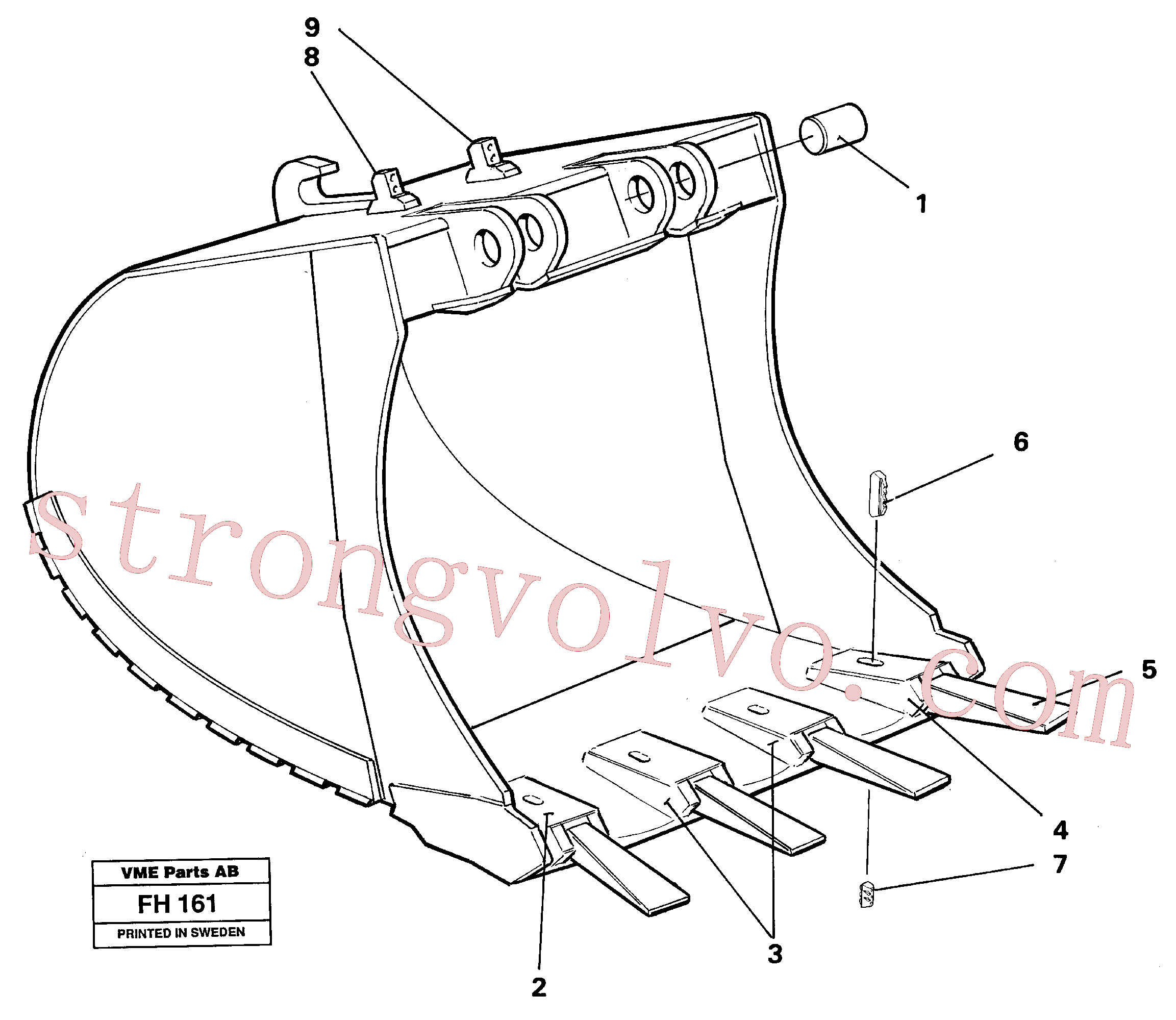 VOE14092852 Volvo Baldes para Quickfit (engate rápido)(FH161 Montagem)