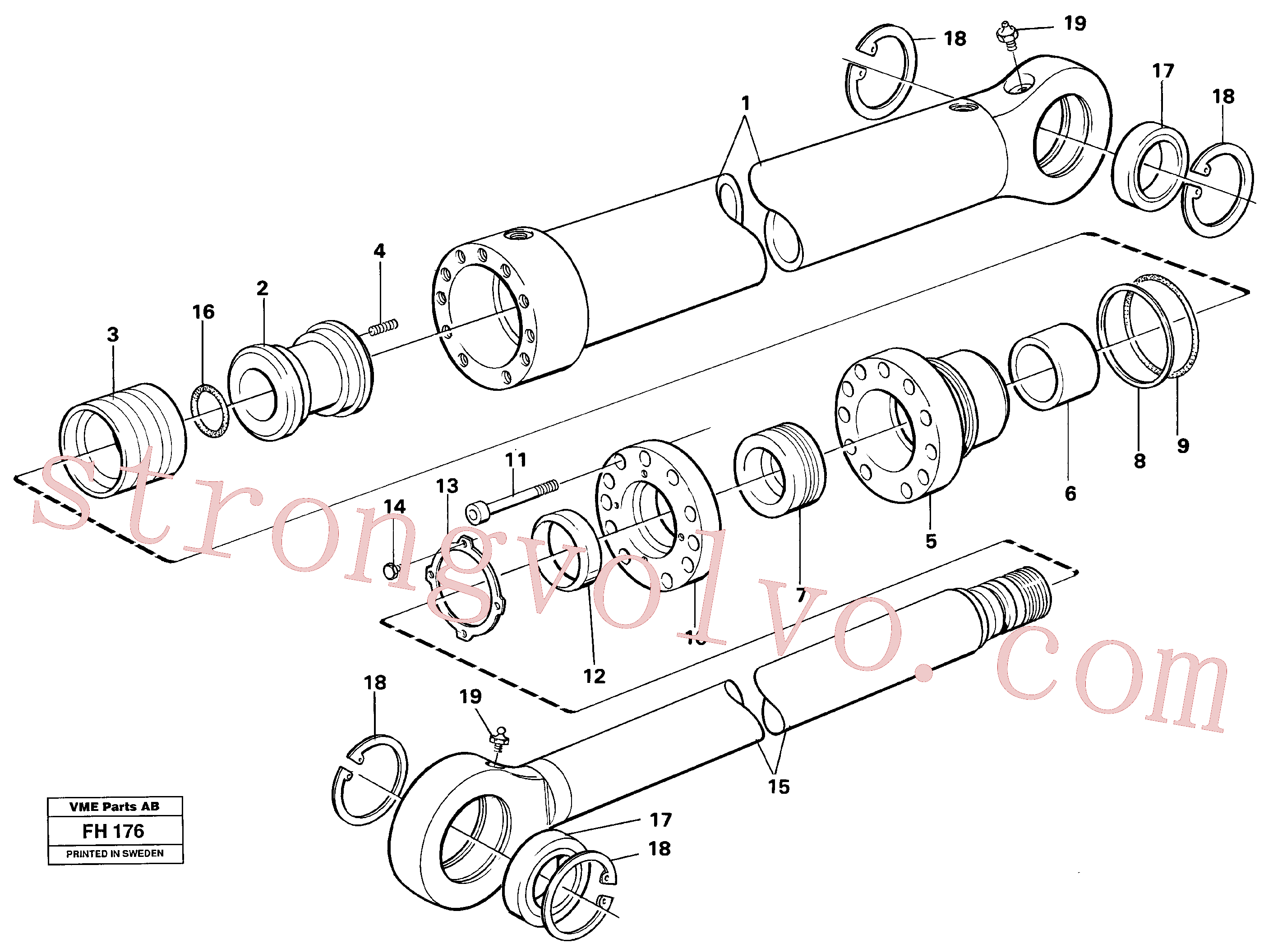 VOE14231335 Volvo Cilindro hidráulico(FH176 Montagem)