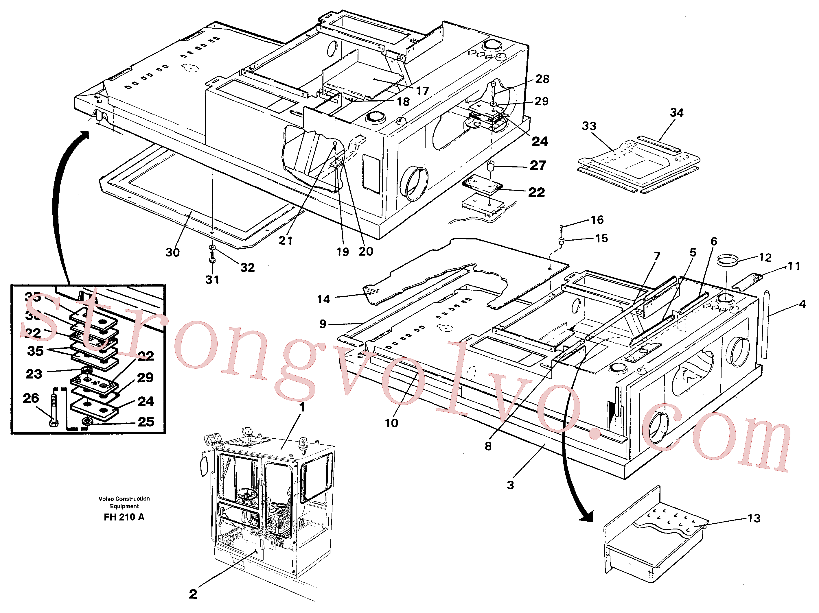 VOE14102806 Parafuso sextavado Volvo escavadeira