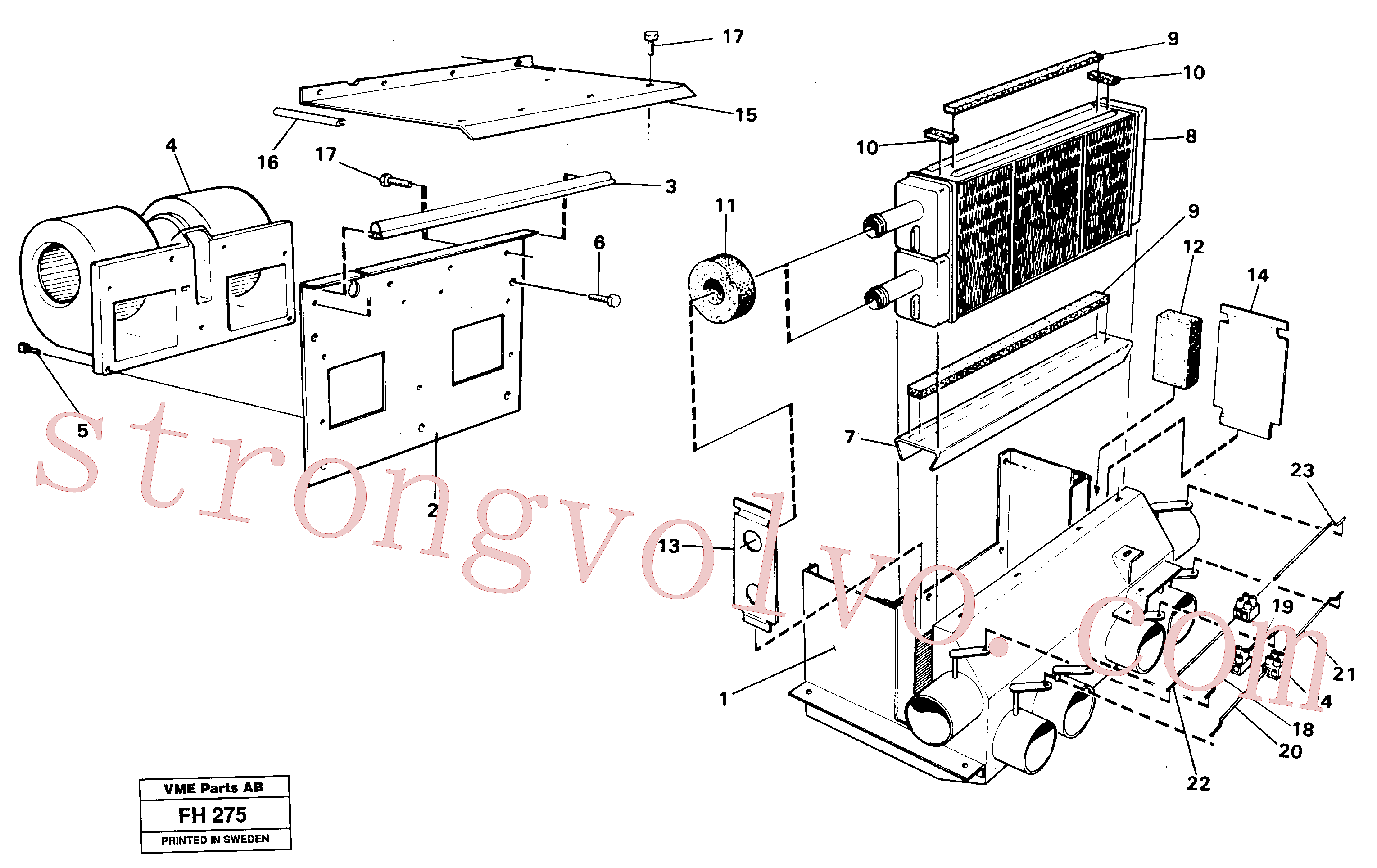 VOE946501 Volvo Aquecedor da cabina(FH275 Montagem)