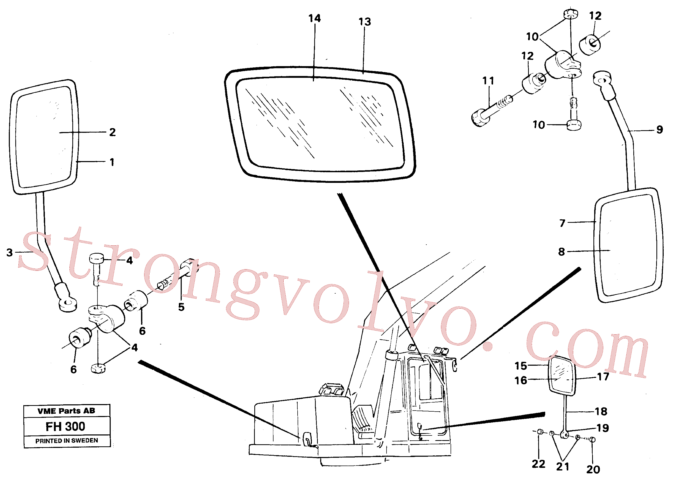 VOE14212844 Volvo Espelho retrovisor(FH300 Montagem)