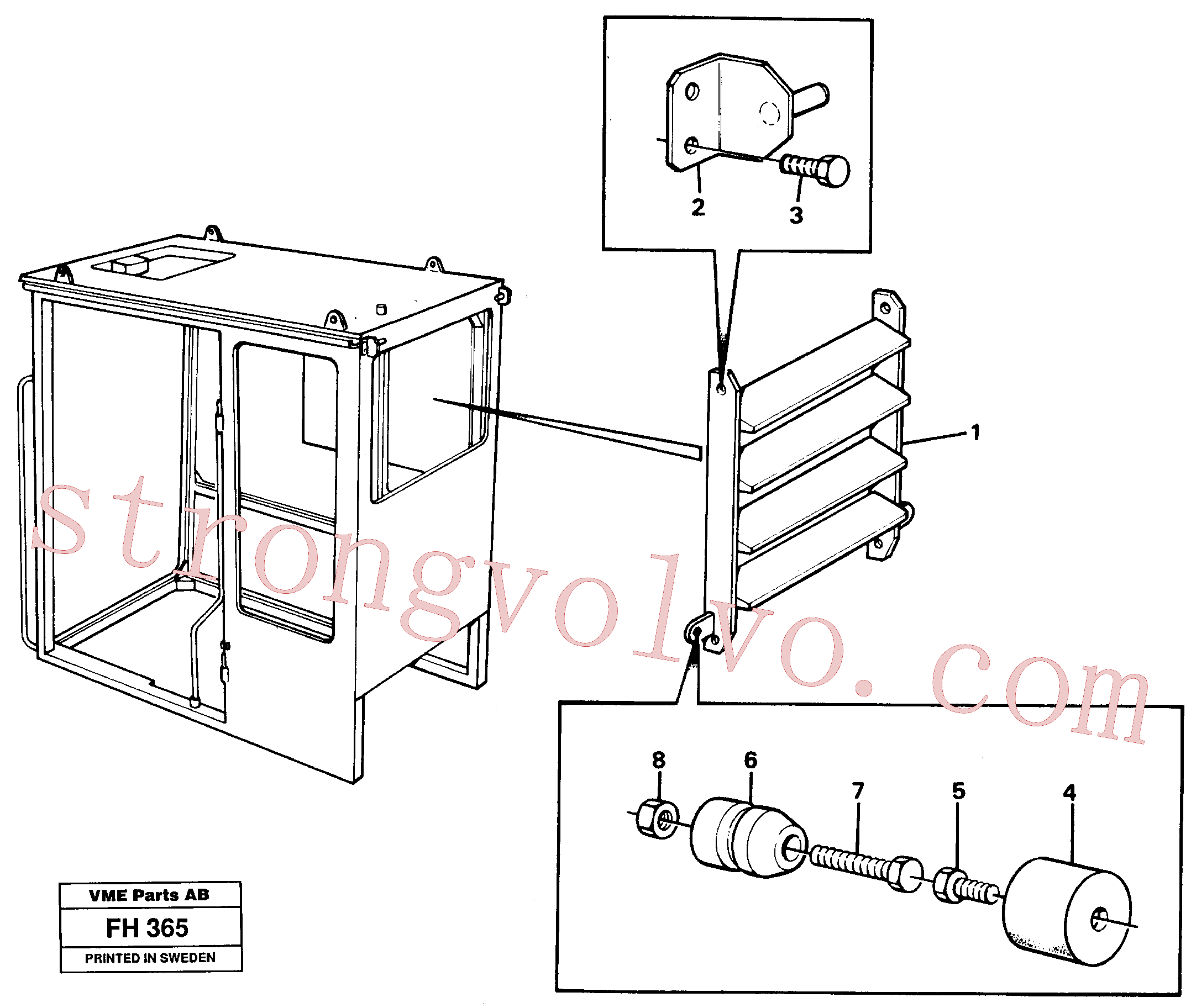 Atacado VOE14250291 Retentor da porta Volvo escavadeira