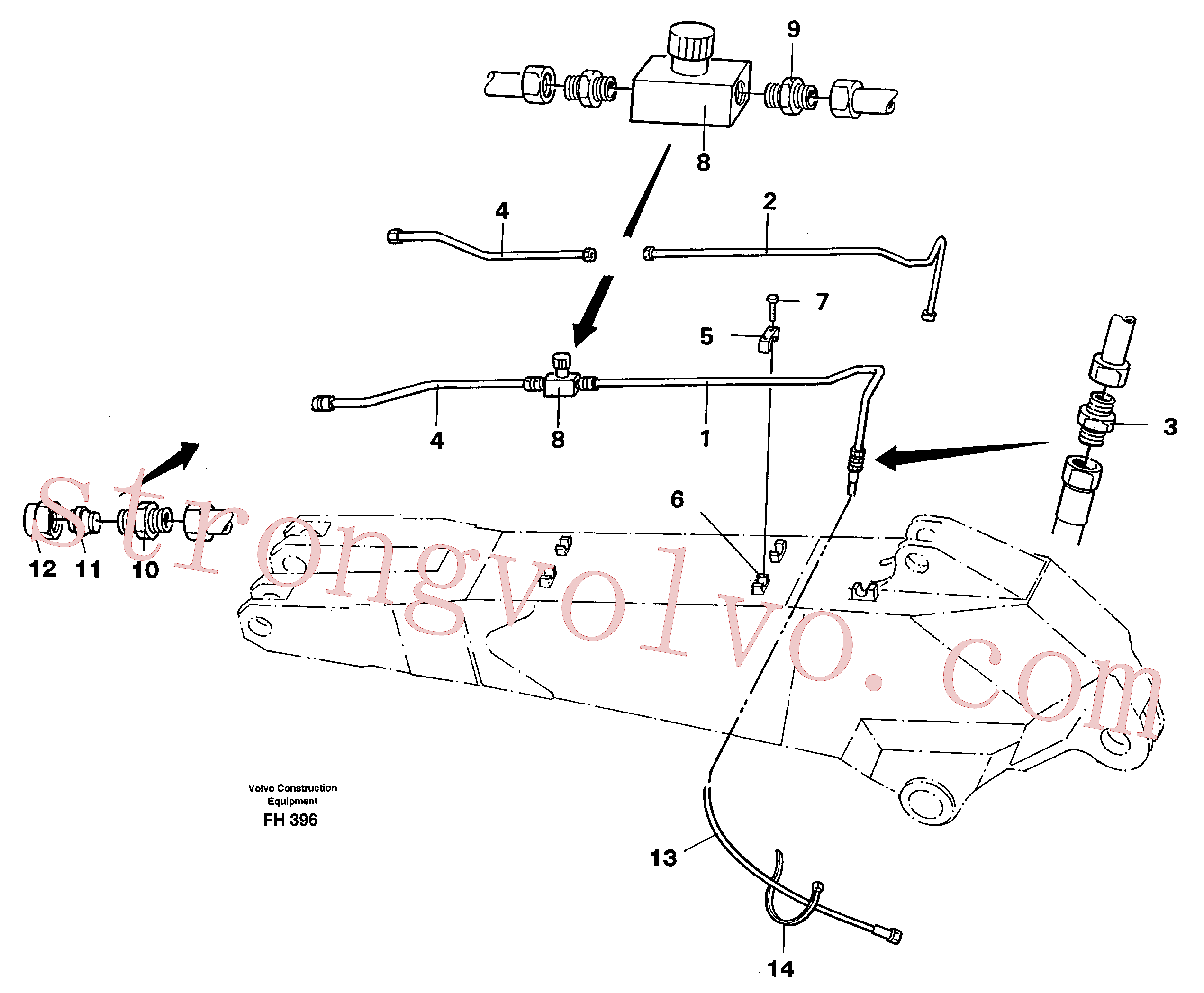 Atacado VOE14263540 Tubo Volvo escavadeira