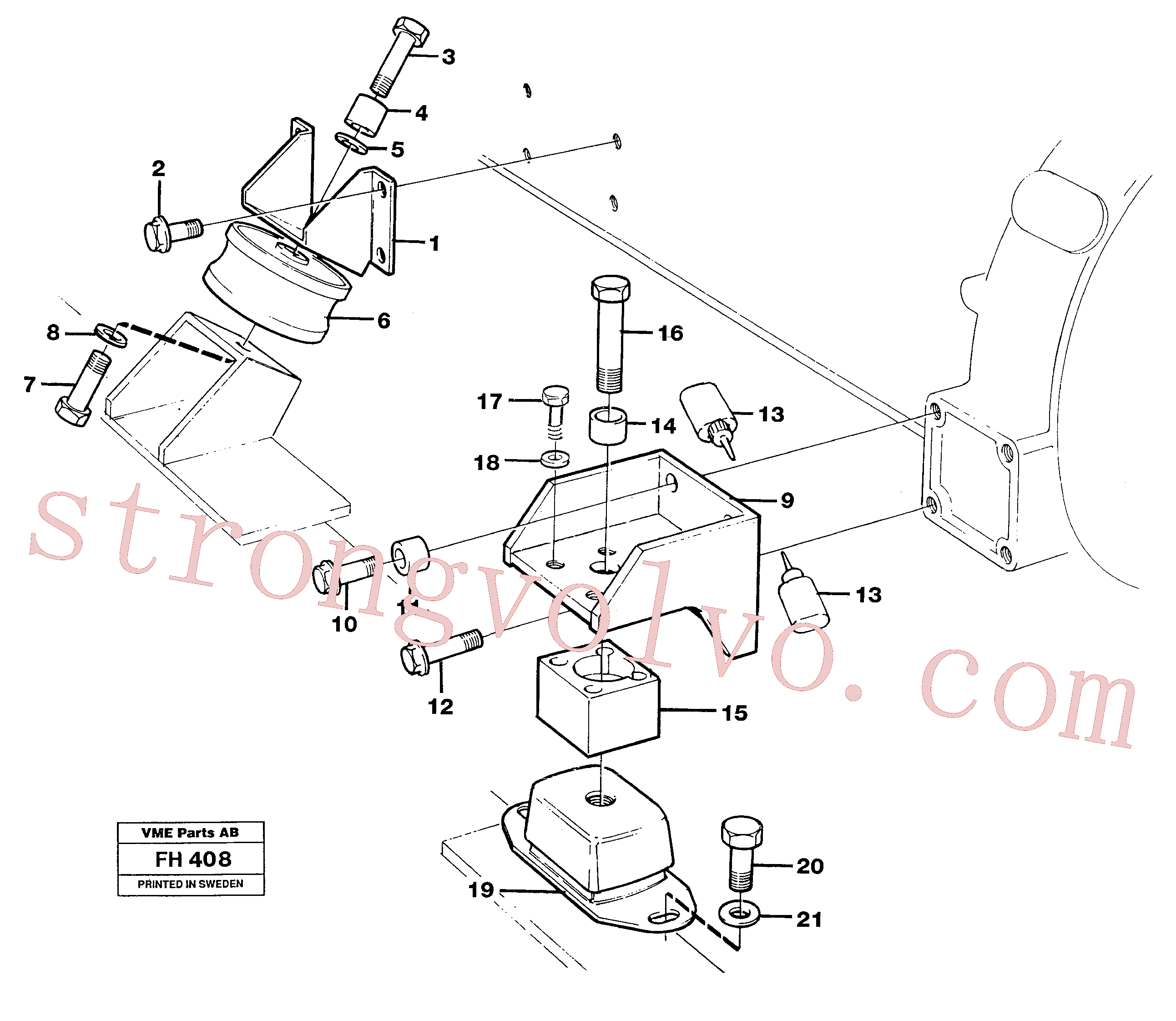 VOE14042803 Volvo Suporte do motor(FH408 Montagem)