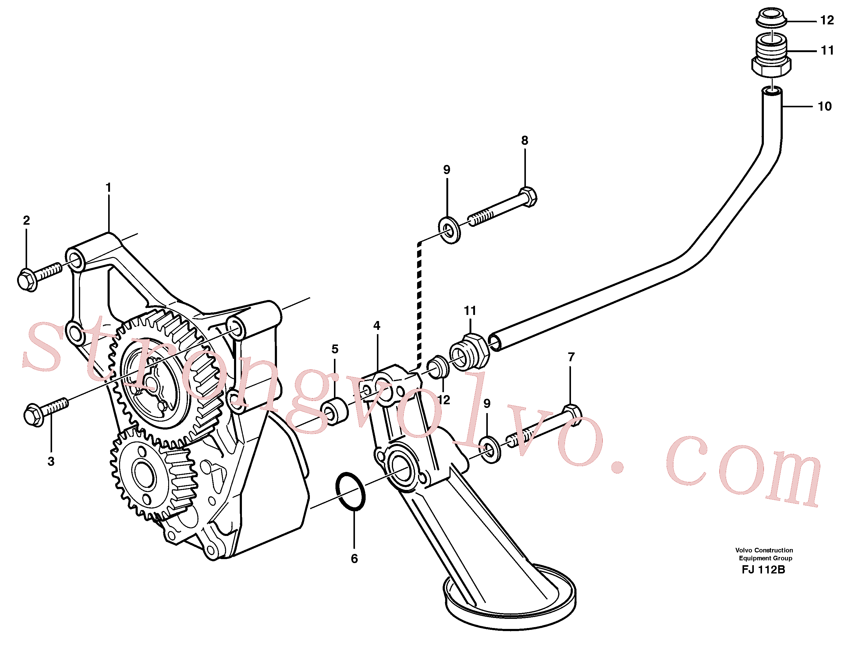 ZM7092974 Volvo Sistema de óleo lubrificante(FJ112B Montagem)