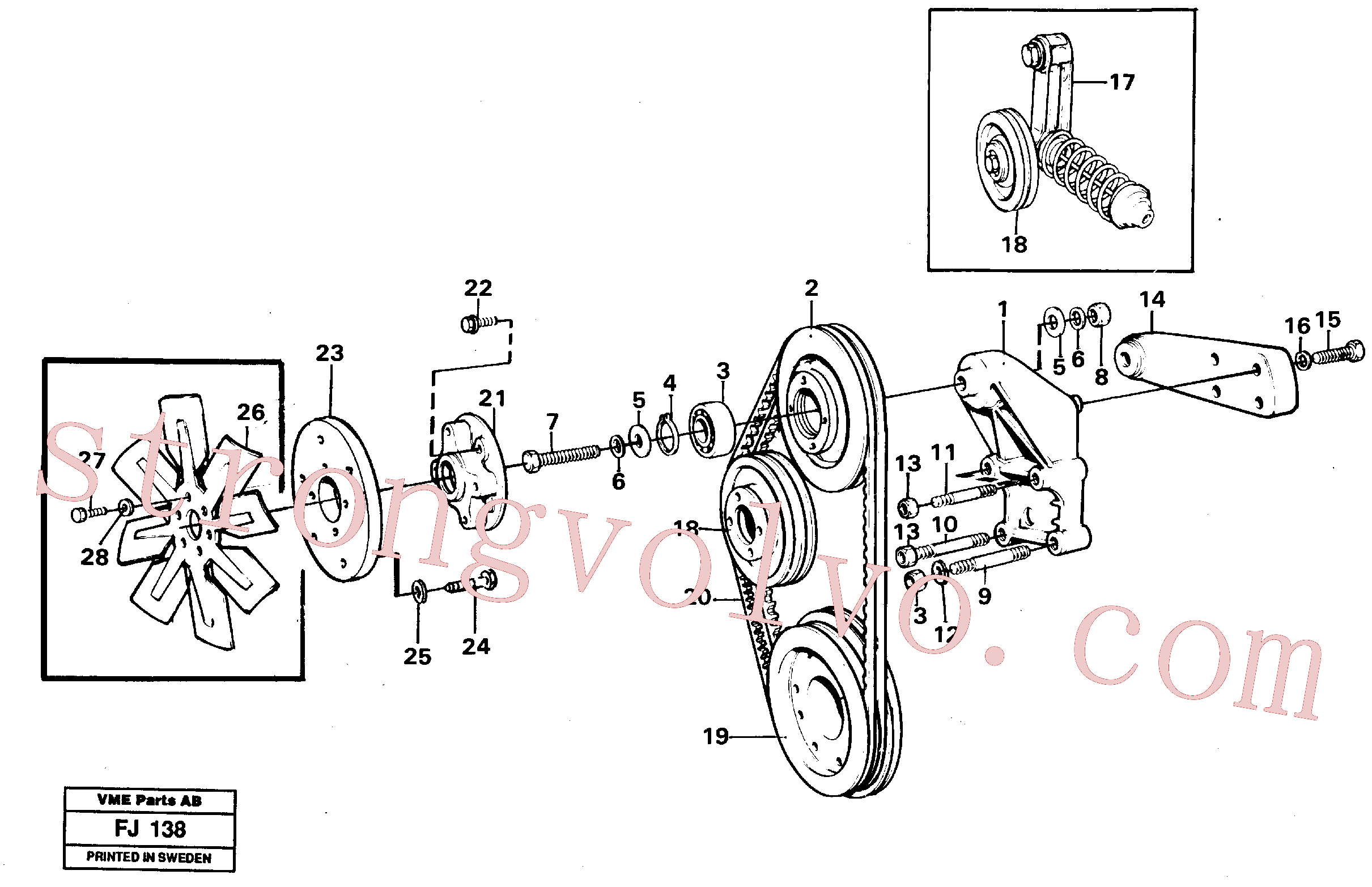 VOE14247416 Volvo Ventilador e componentes de instalação(FJ138 Montagem)