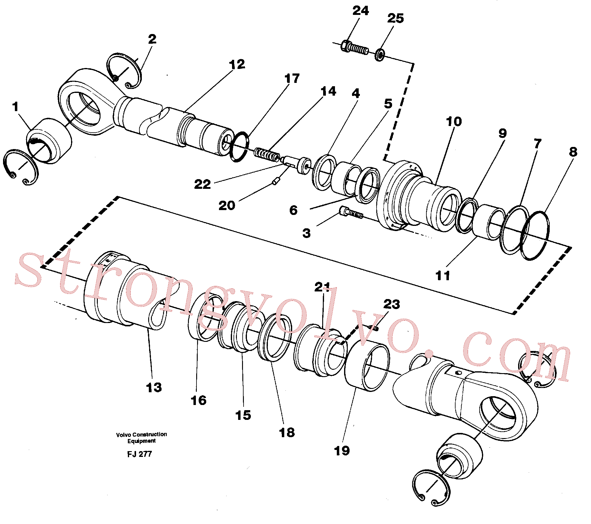 VOE13960230 Volvo Cilindro do braço de afundamento(FJ277 Montagem)