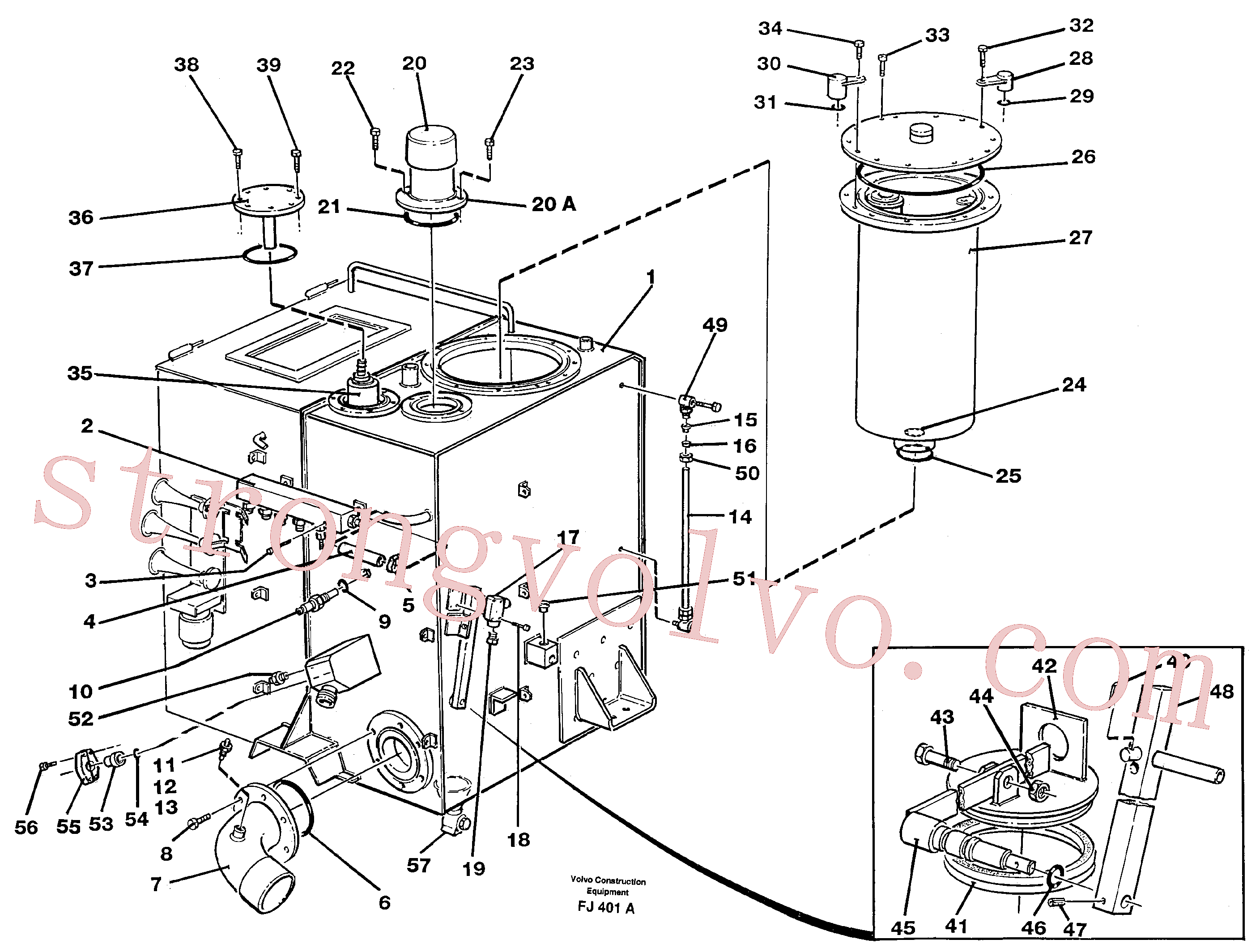 VOE14215405 Volvo Depósito de óleo hidráulico(FJ401A Montagem)