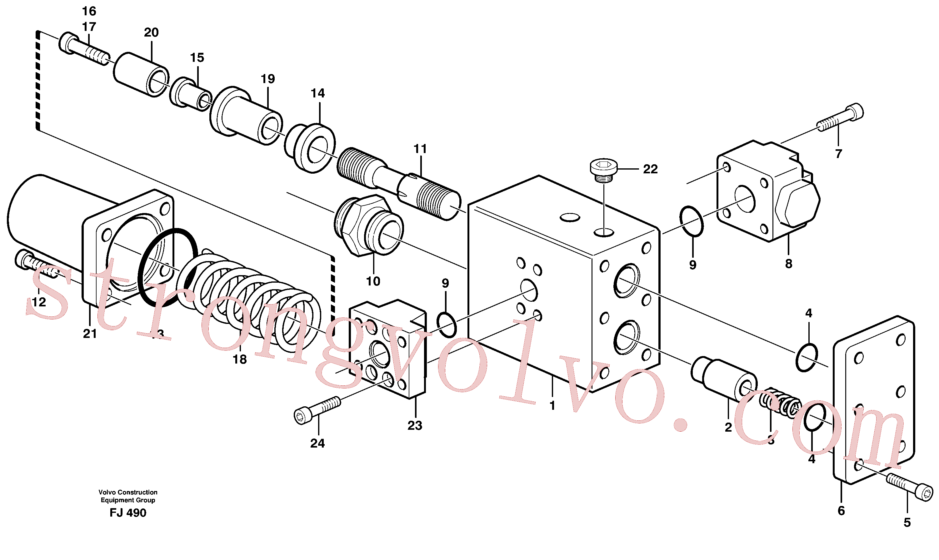 Volvo VOE14242160 Bucha de encosto Volvo Acessórios para escavadeira