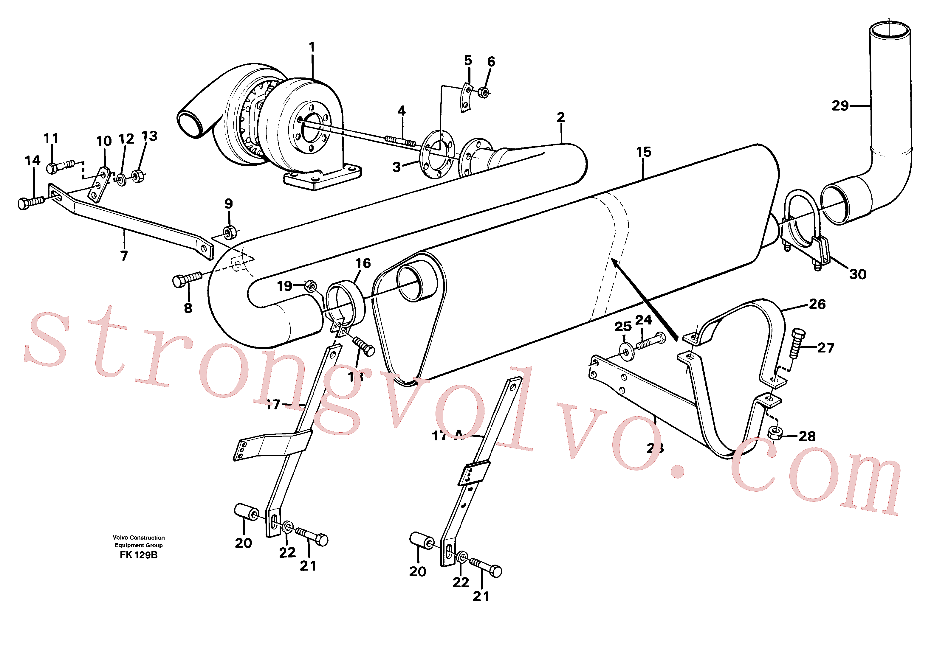 VOE14252182 Volvo Sistema de escape(FK129B Montagem)