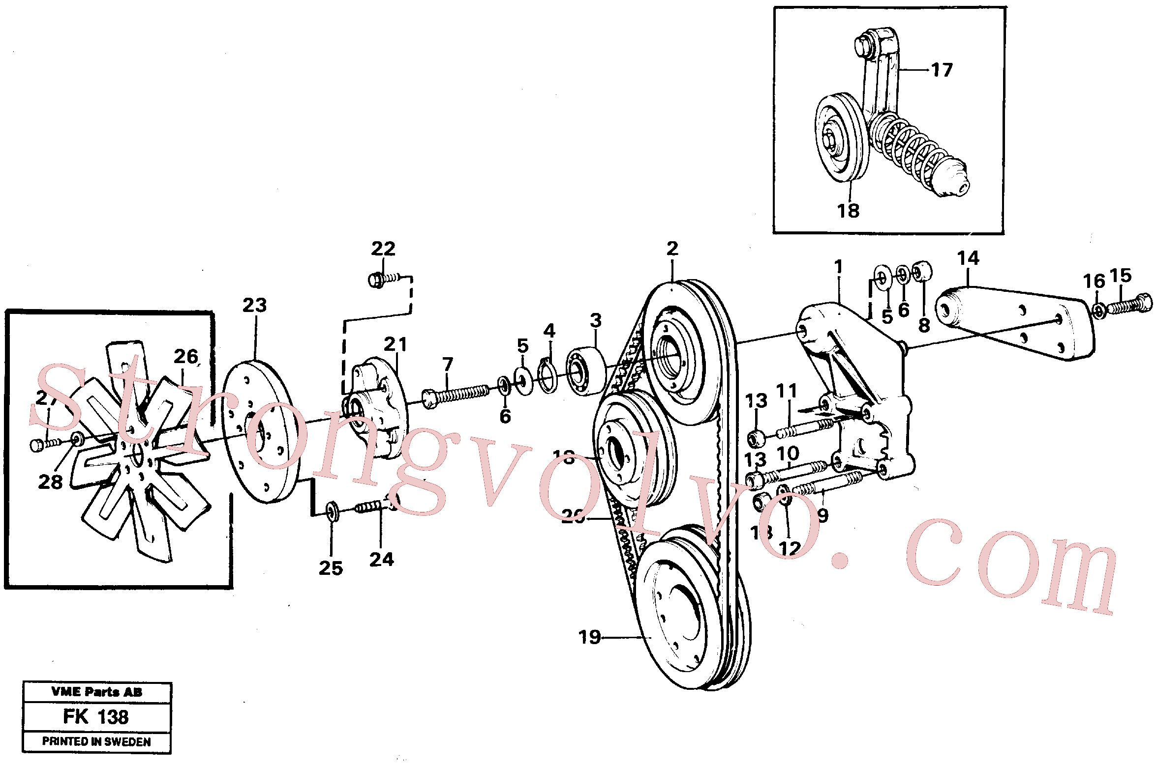 VOE14247416 Volvo Ventilador e componentes de instalação(FK138 Montagem)