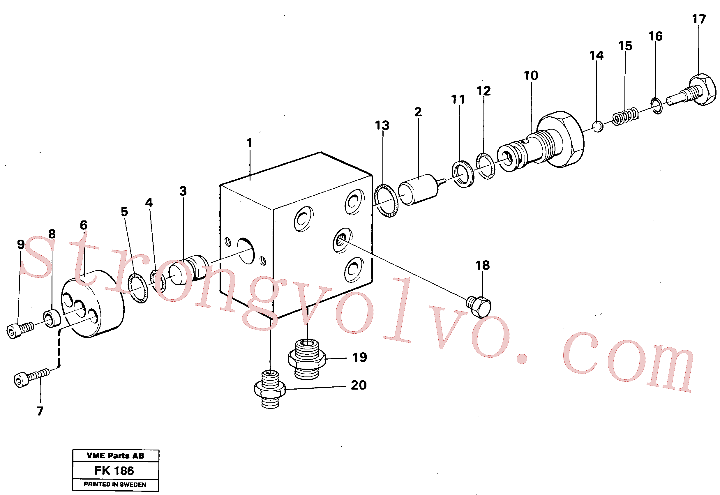 VOE14023244 Parafuso Volvo escavadeira