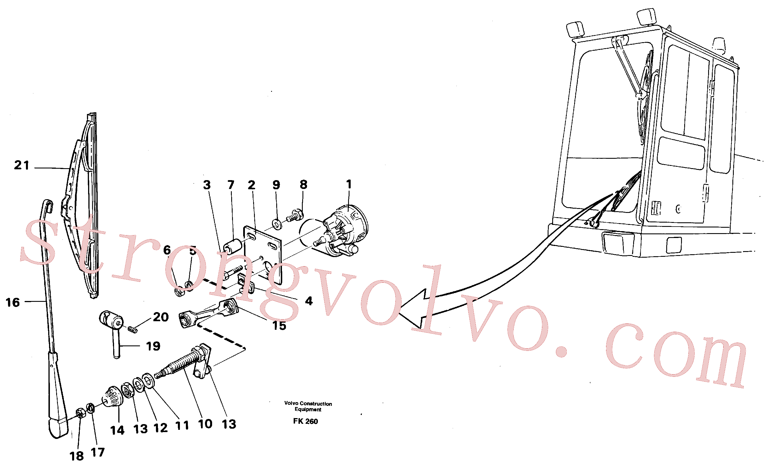 VOE14014588 Volvo Limpa pára-brisas inferior(FK260 Montagem)