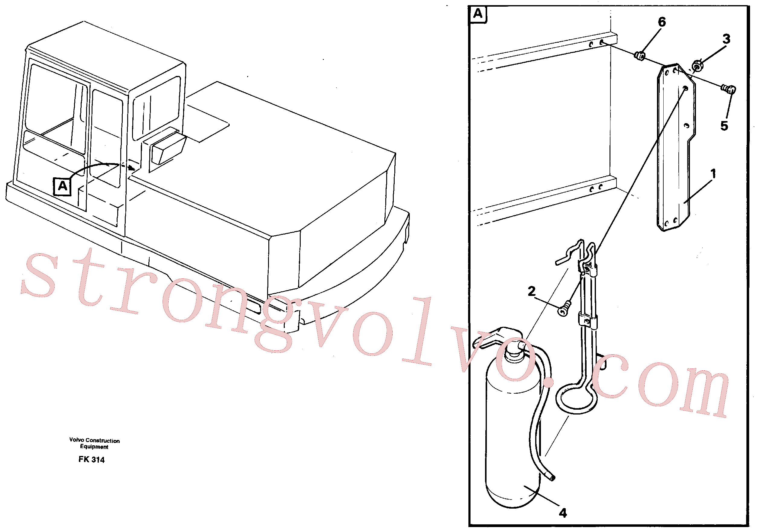 VOE14213882 Extintor incêndio Volvo escavadeira