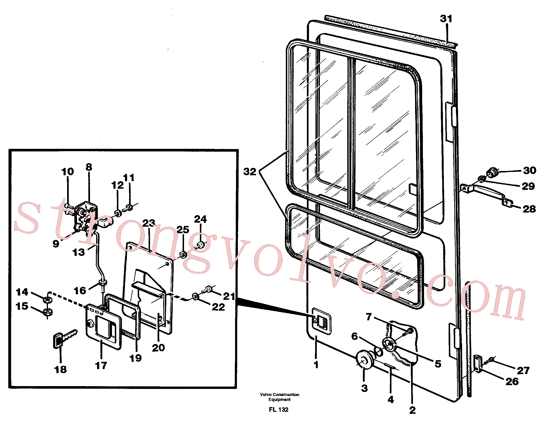 VOE14213039 Volvo Porta, cabina do operador(FL132 Montagem)