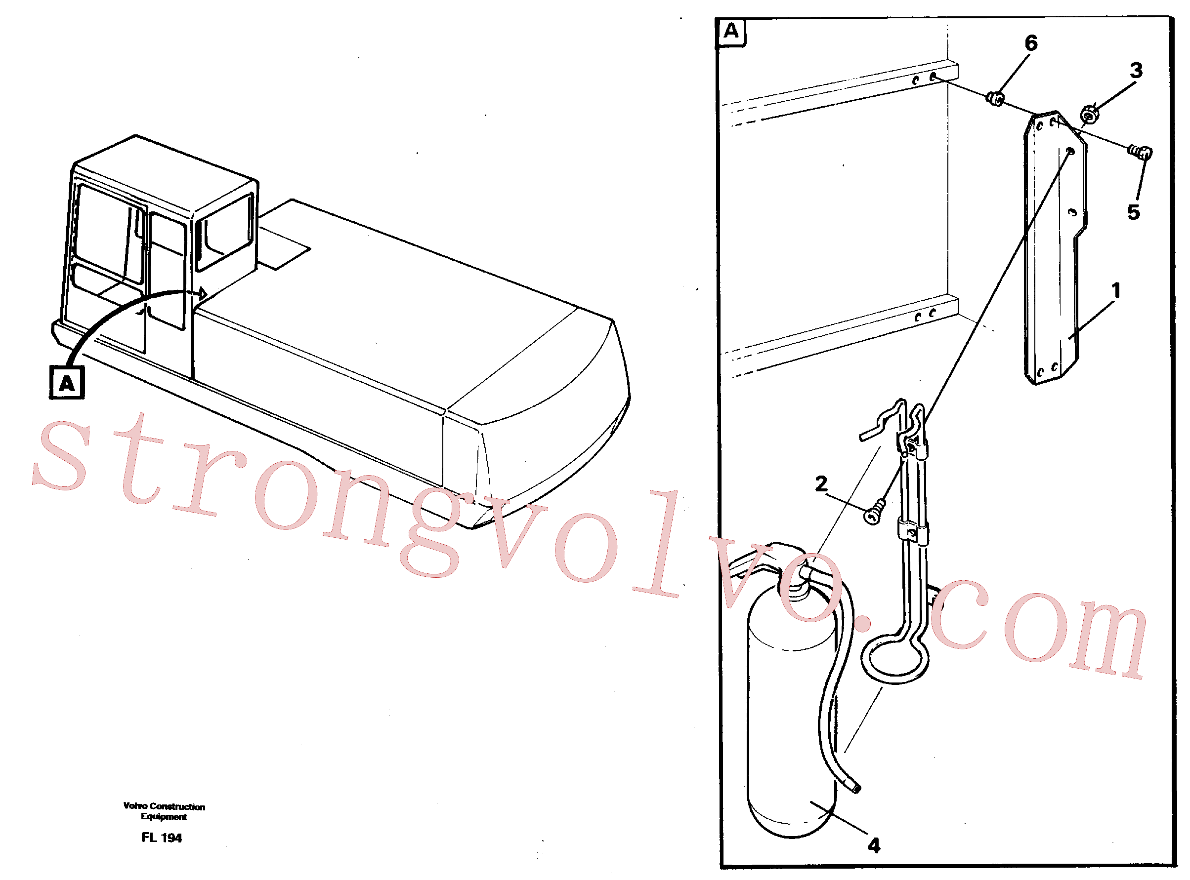 VOE14248859 Volvo Extintor de incêndio(FL194 Montagem)
