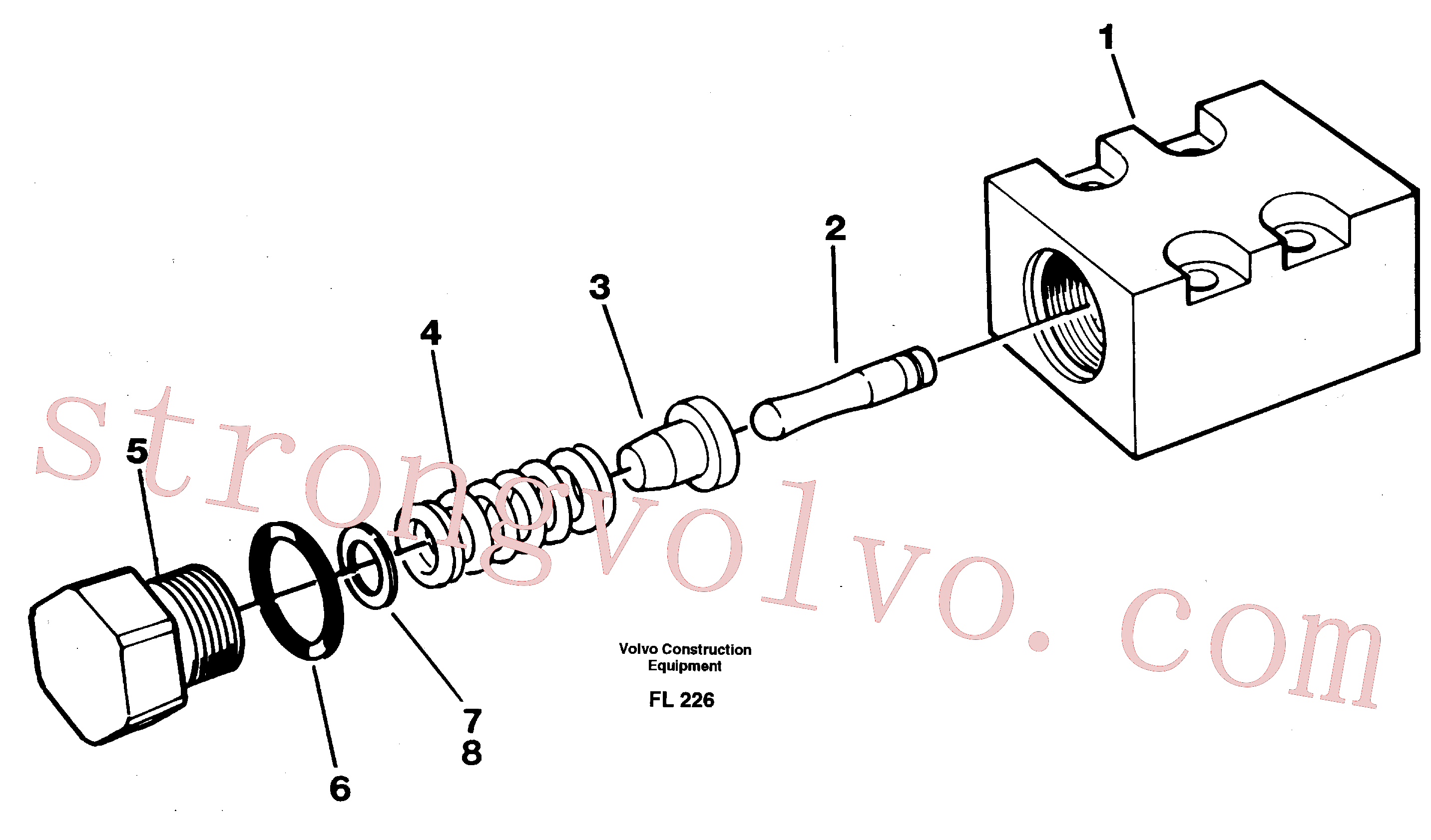 VOE14243603 Volvo Válvula de limitação da pressão(FL226 Montagem)