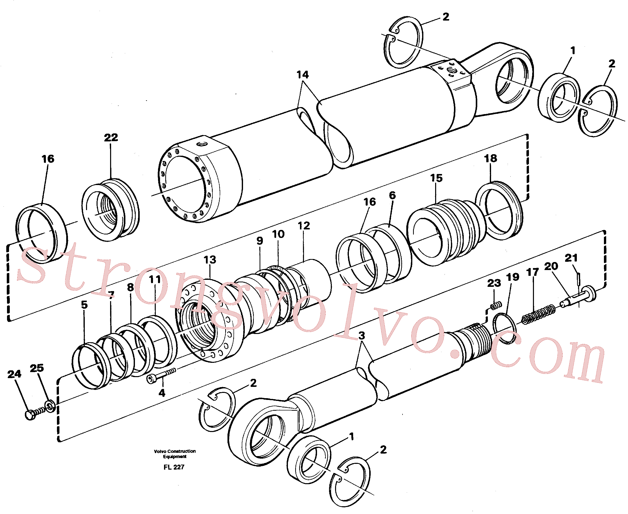 VOE14257152 Cilindro Volvo escavadeira