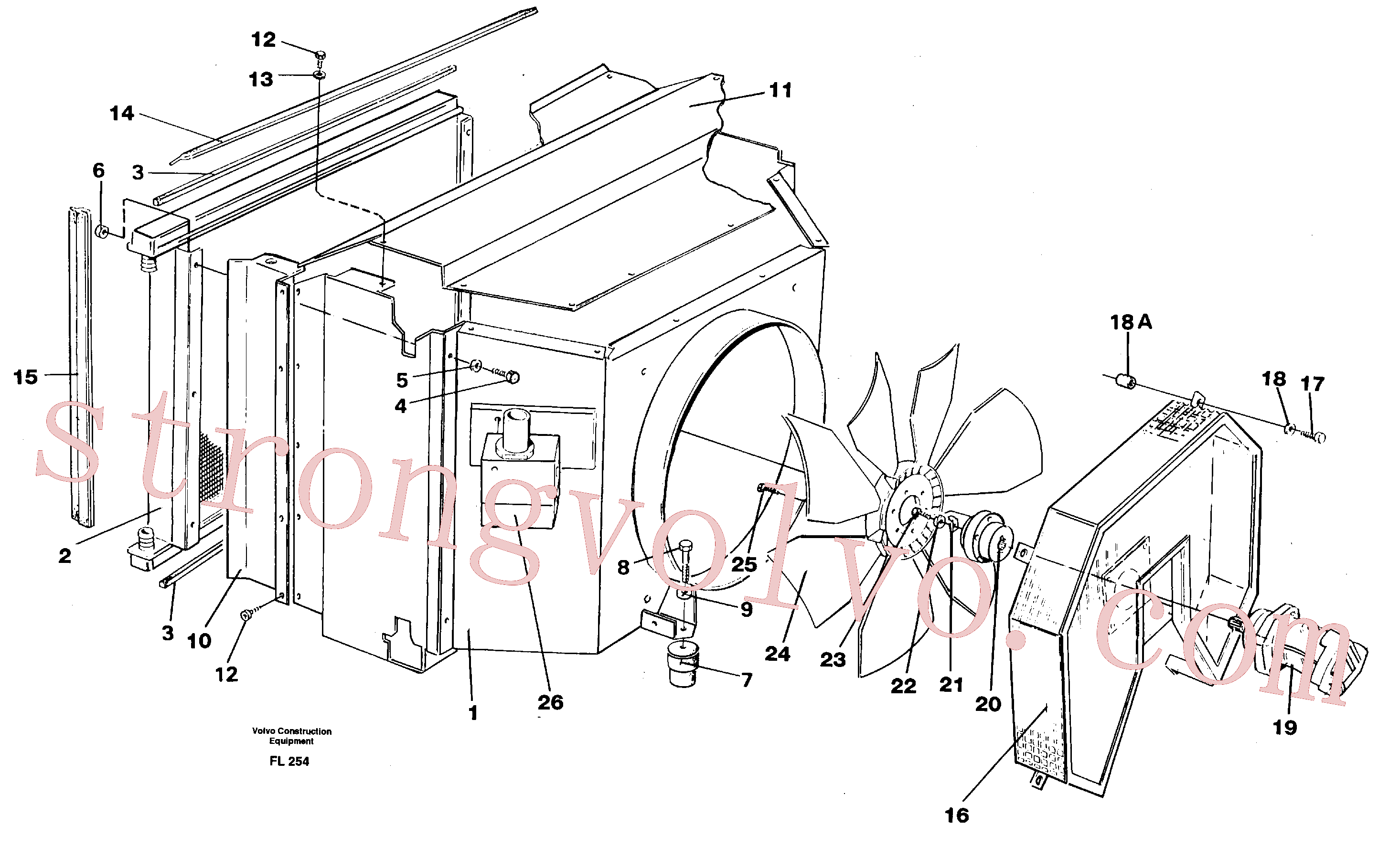 VOE14054887 Volvo Refrigerador de óleo hidráulico(FL254 Montagem)