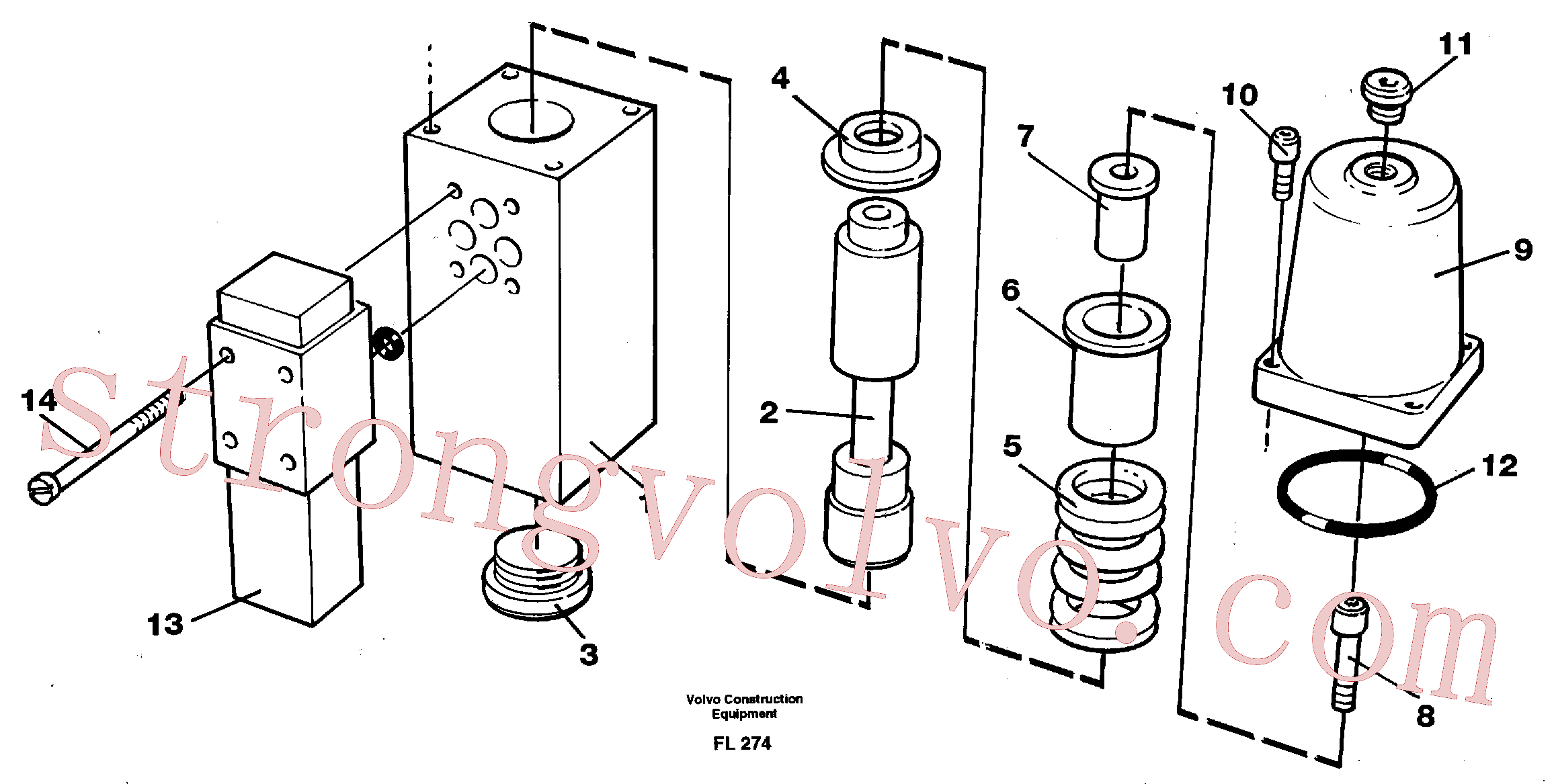 China Made VOE14049603 Válvula deslizante Volvo Acessórios para escavadeira
