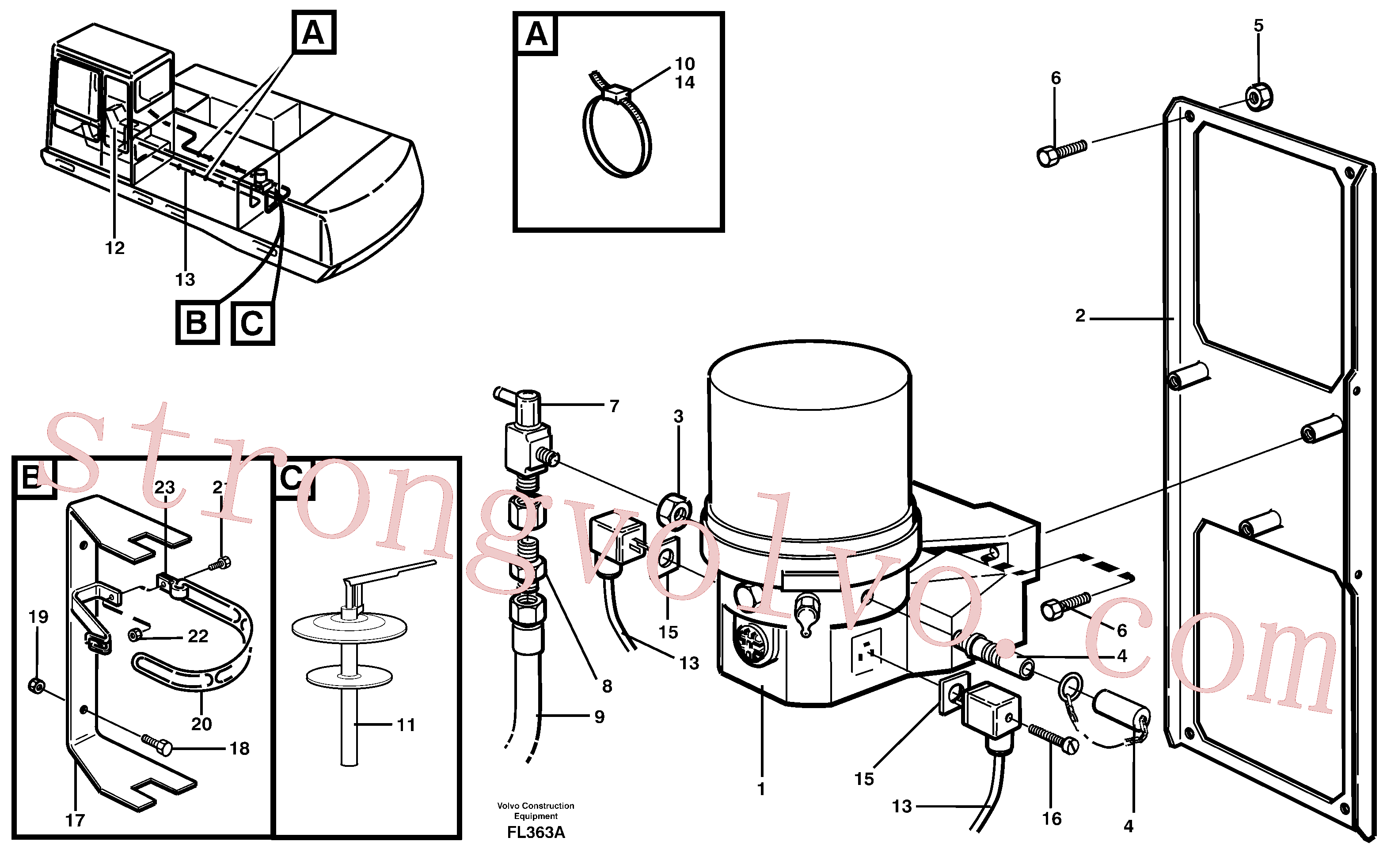 VOE14266967 Bracket Inscreva-se para Volvo Acessórios para escavadeira