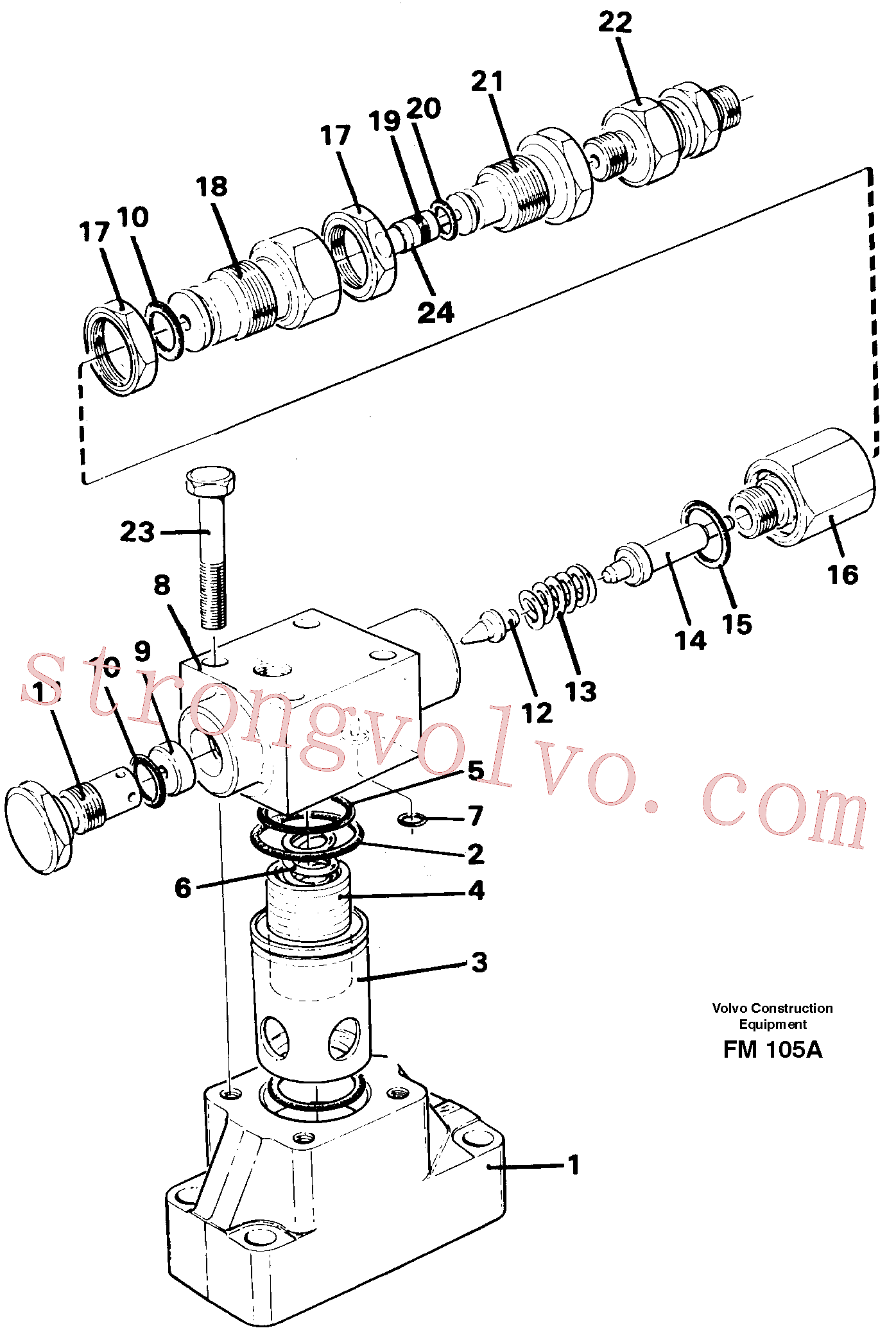 VOE14268088 Volvo Válvula de limitação da pressão(FM105A Montagem)