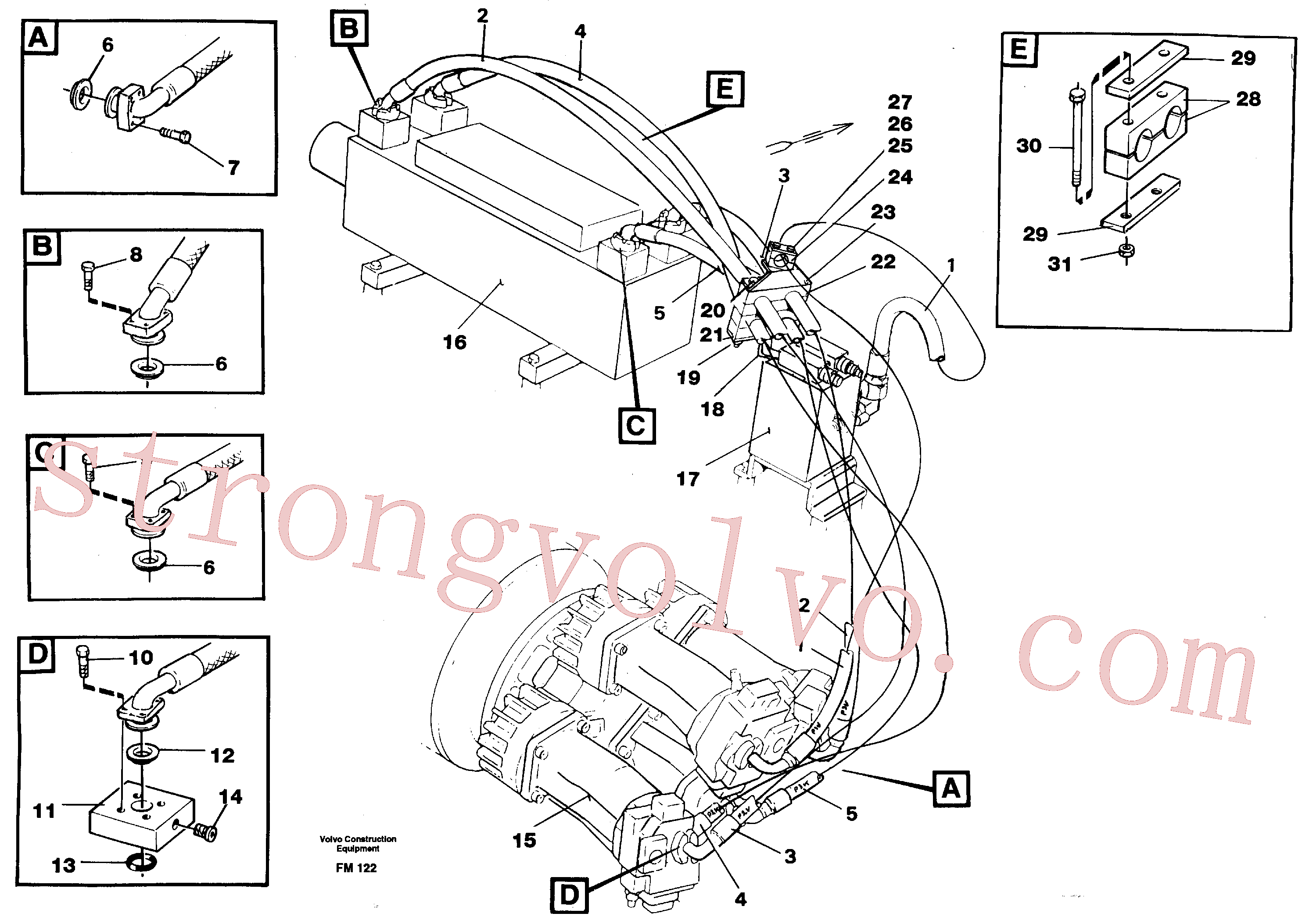 Volvo VOE14053962 Sampling Flange Volvo Acessórios para escavadeira
