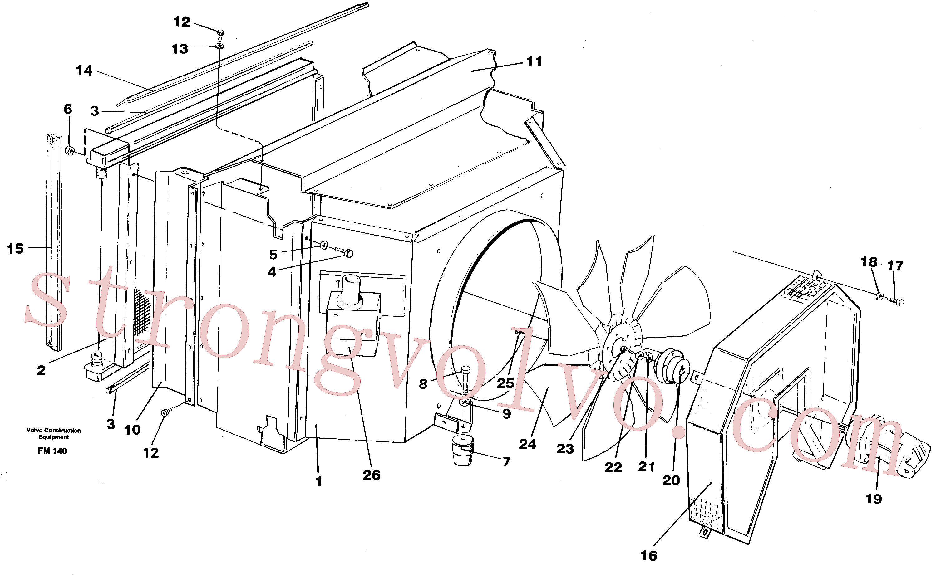 VOE14054888 Volvo Refrigerador de óleo hidráulico(FM140 Montagem)