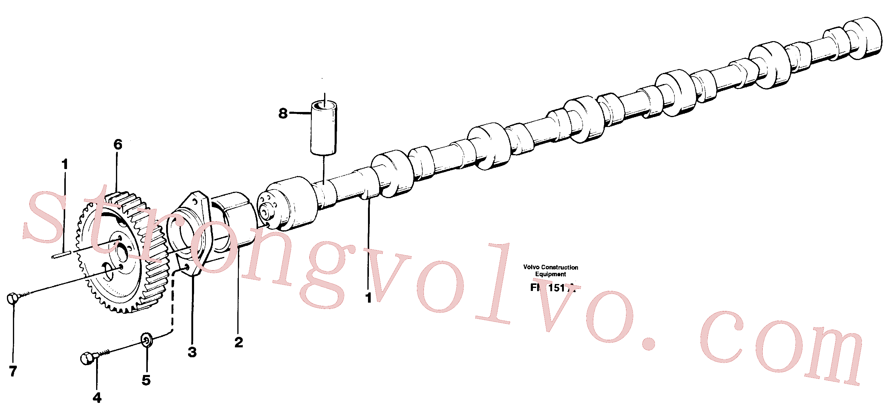 VOE950588 Volvo Árvore de cames(FM151A Montagem)