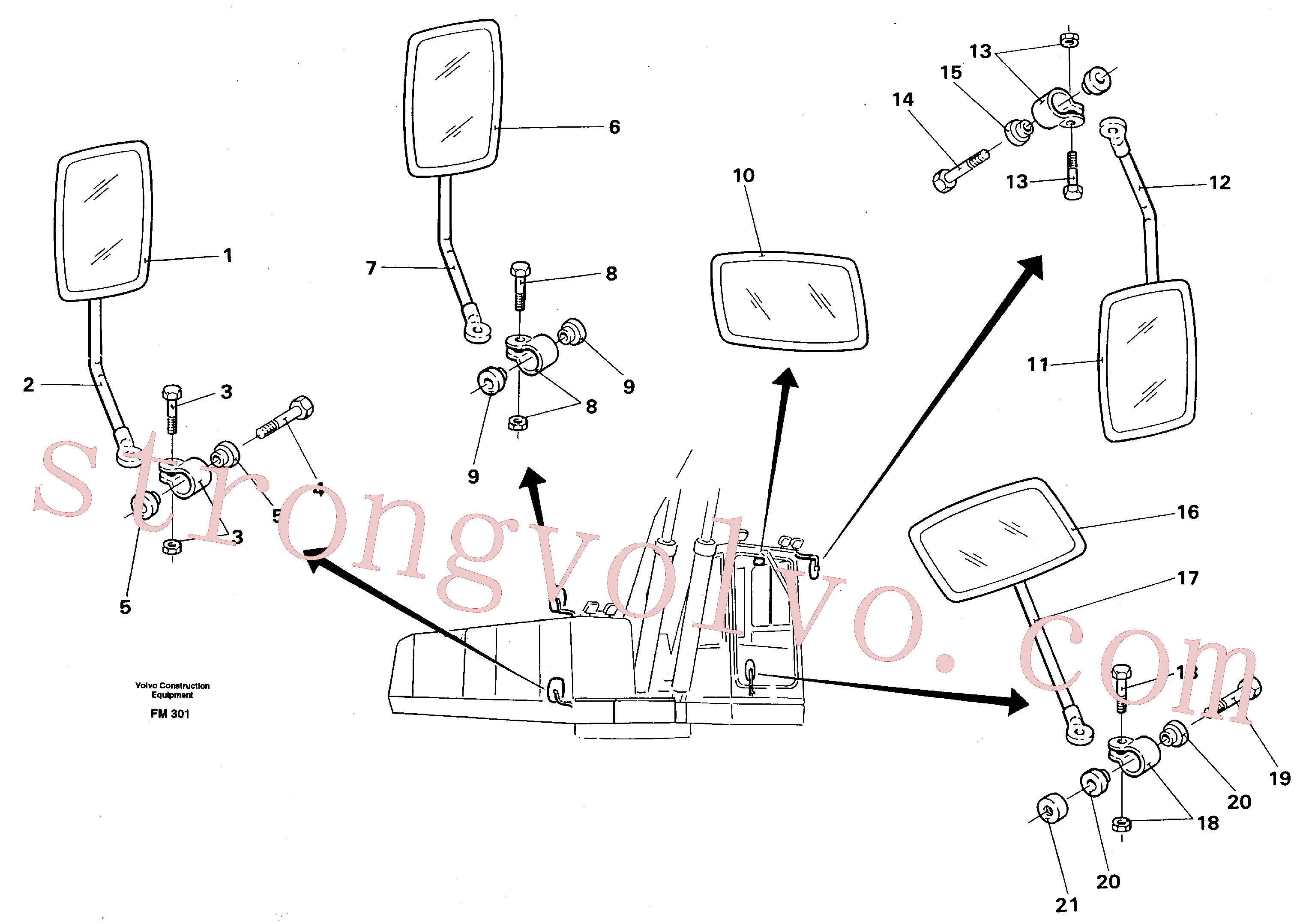 VOE14237800 Volvo Espelho retrovisor(FM301 Montagem)