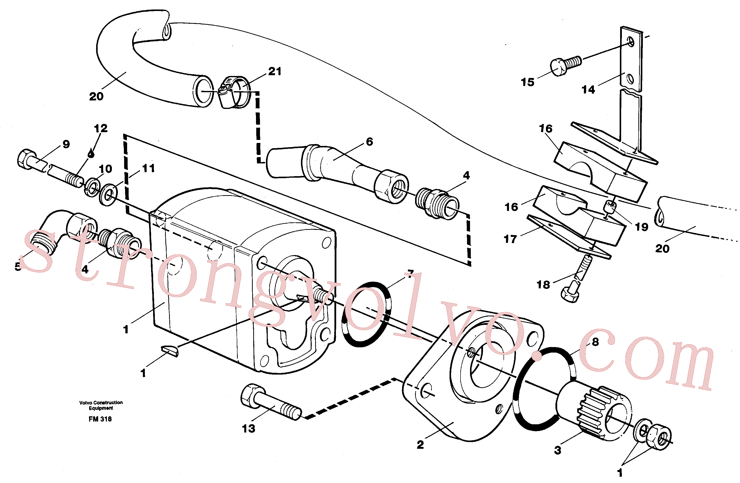 VOE14014886 Parafuso Volvo escavadeira