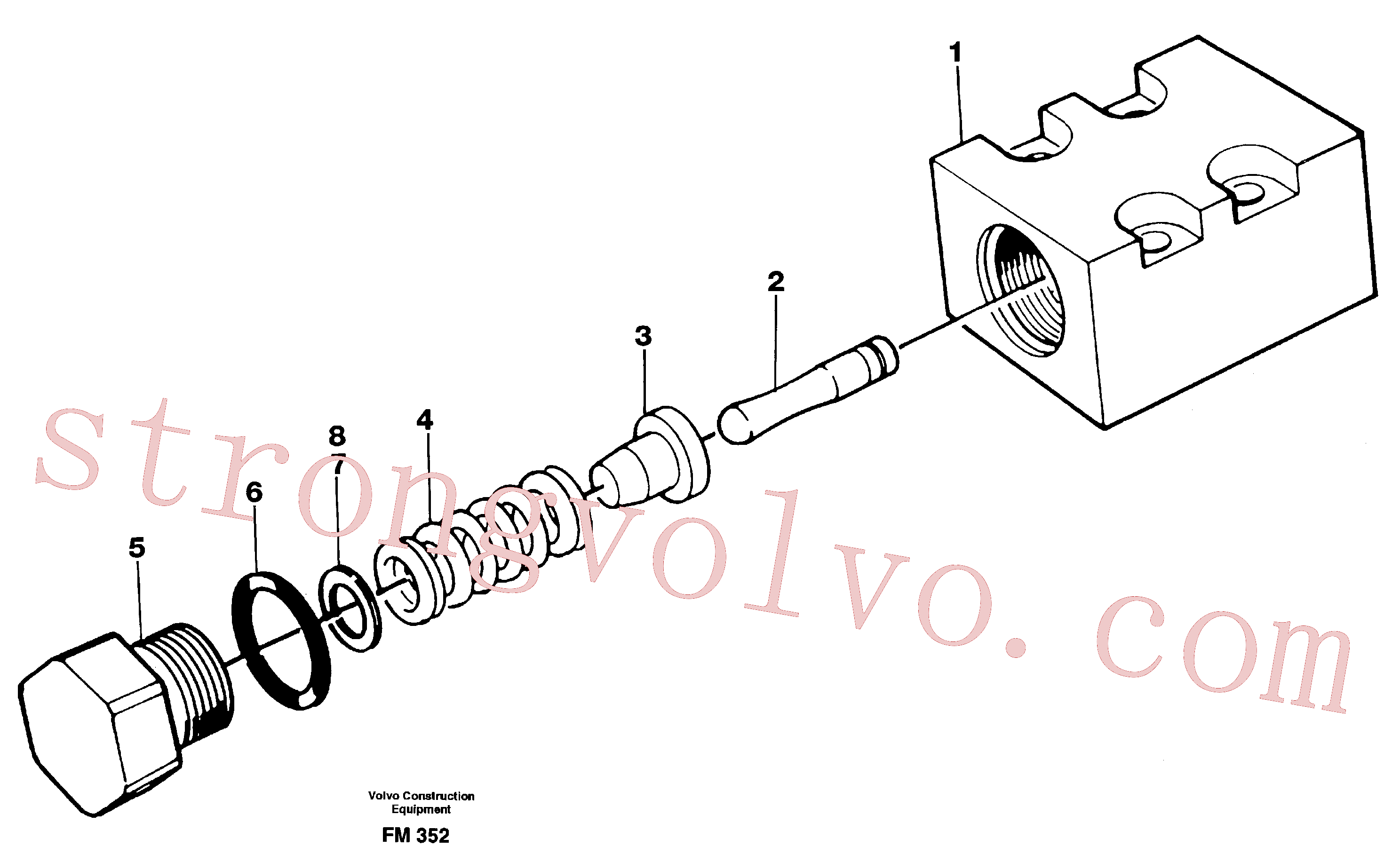 VOE14243603 Volvo Válvula de limitação da pressão(FM352 Montagem)