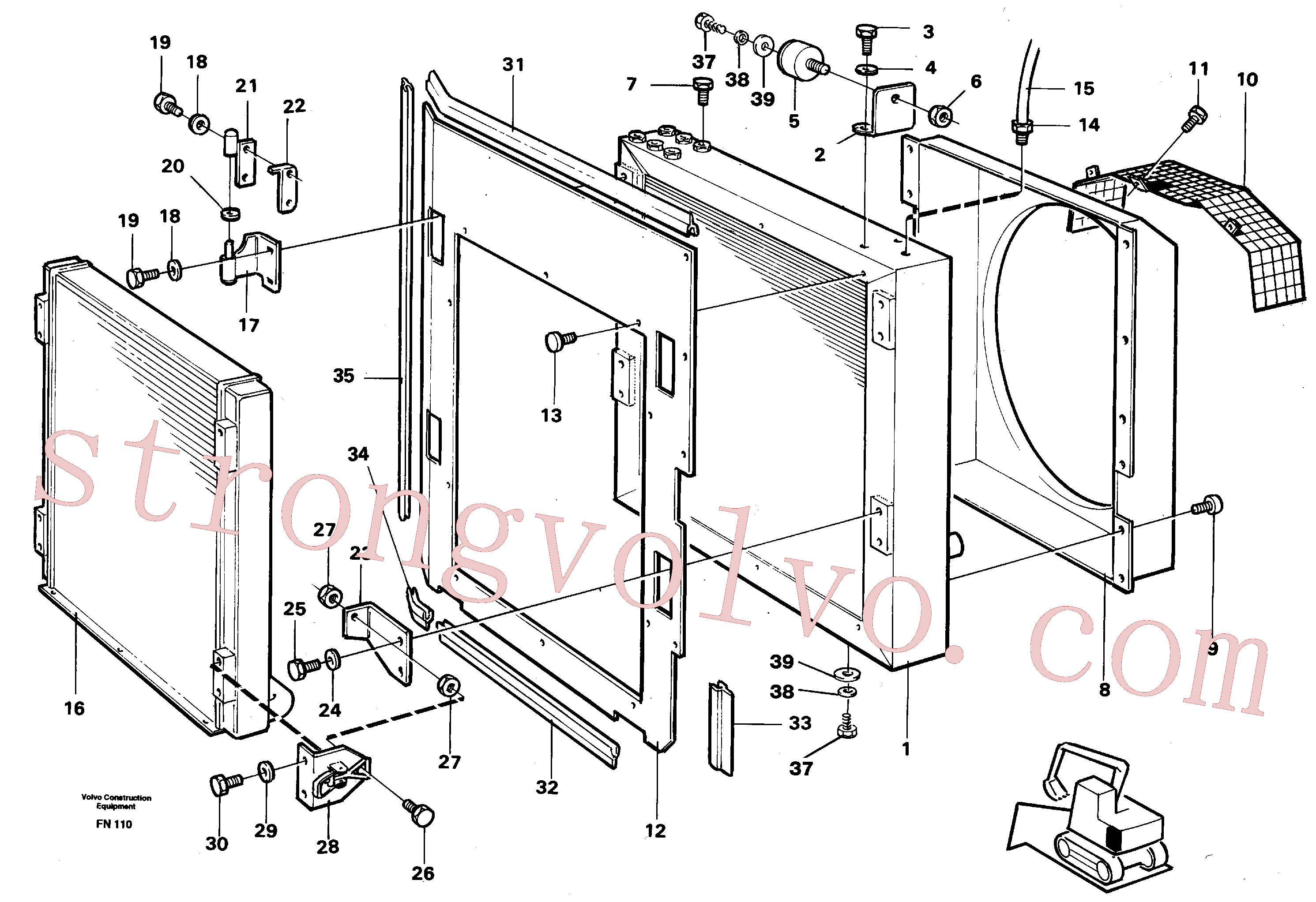 VOE14259274 Volvo Radiador com acessórios(FN110 Montagem)