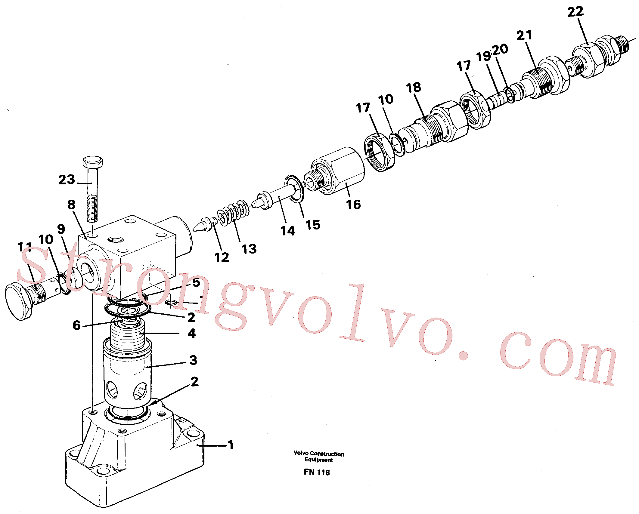 VOE14012285 Volvo Válvula de limitação da pressão(FN116 Montagem)
