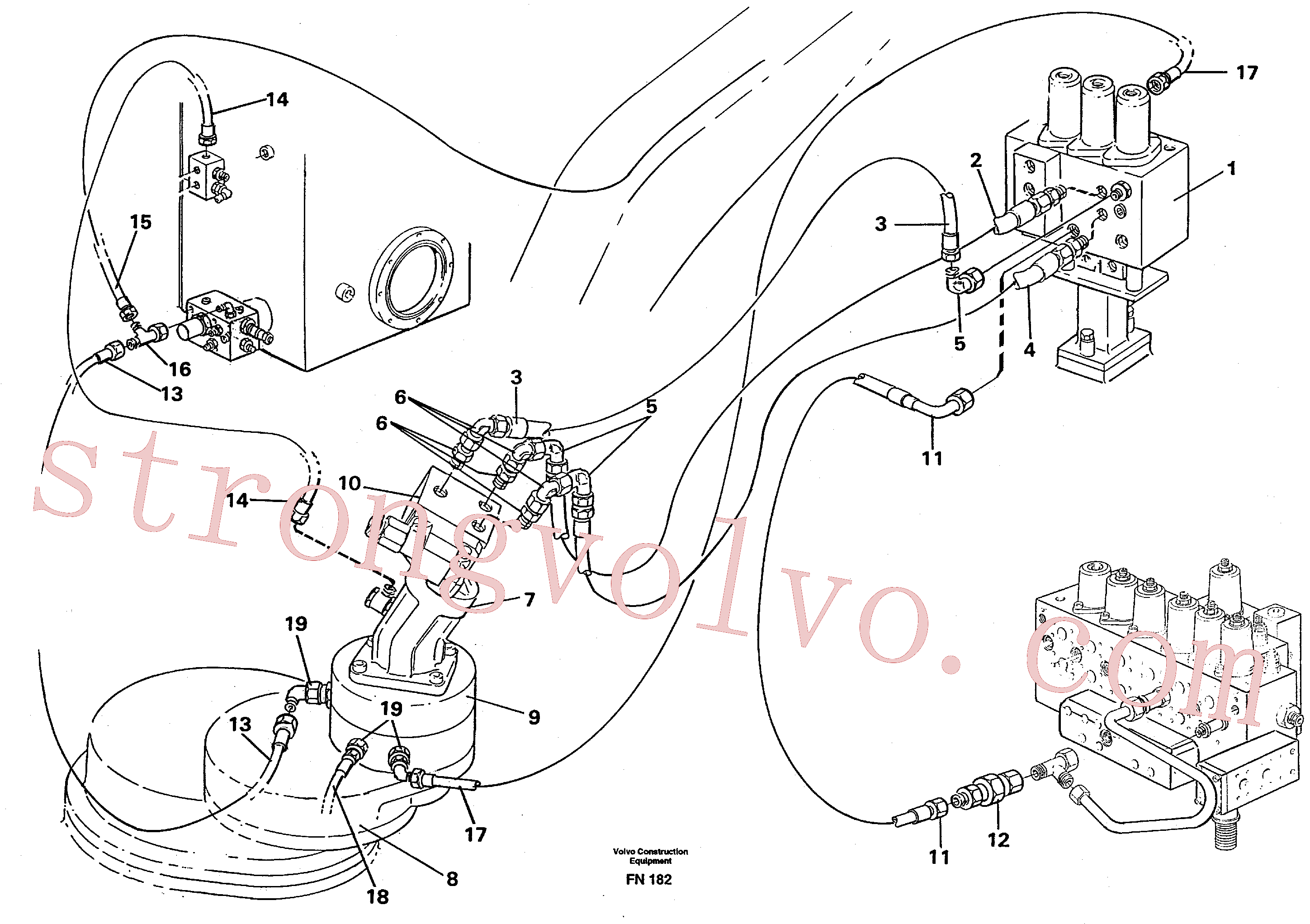 VOE14054177 Volvo Sistema de rotação da lança(FN182 Montagem)