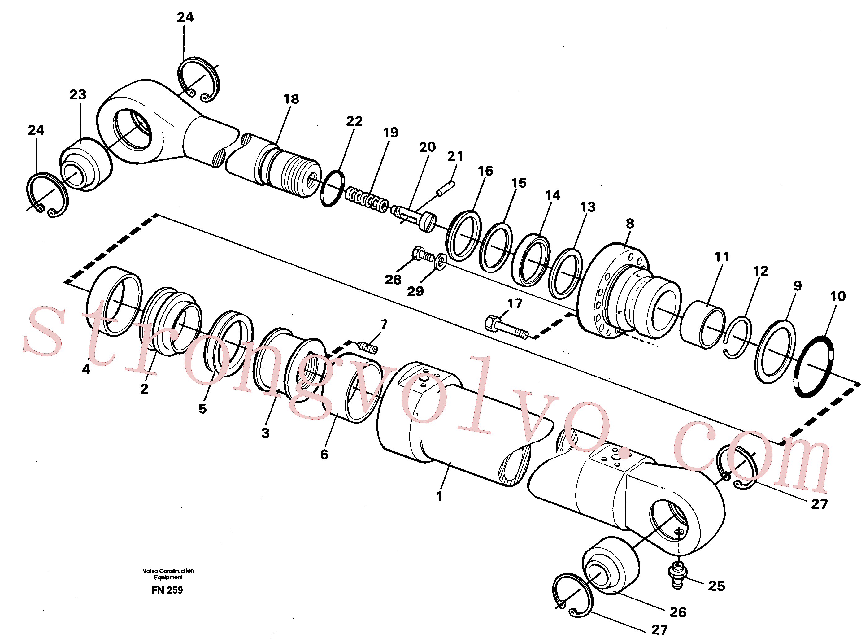 VOE14259738 Volvo Cilindro de balde(FN259 Montagem)