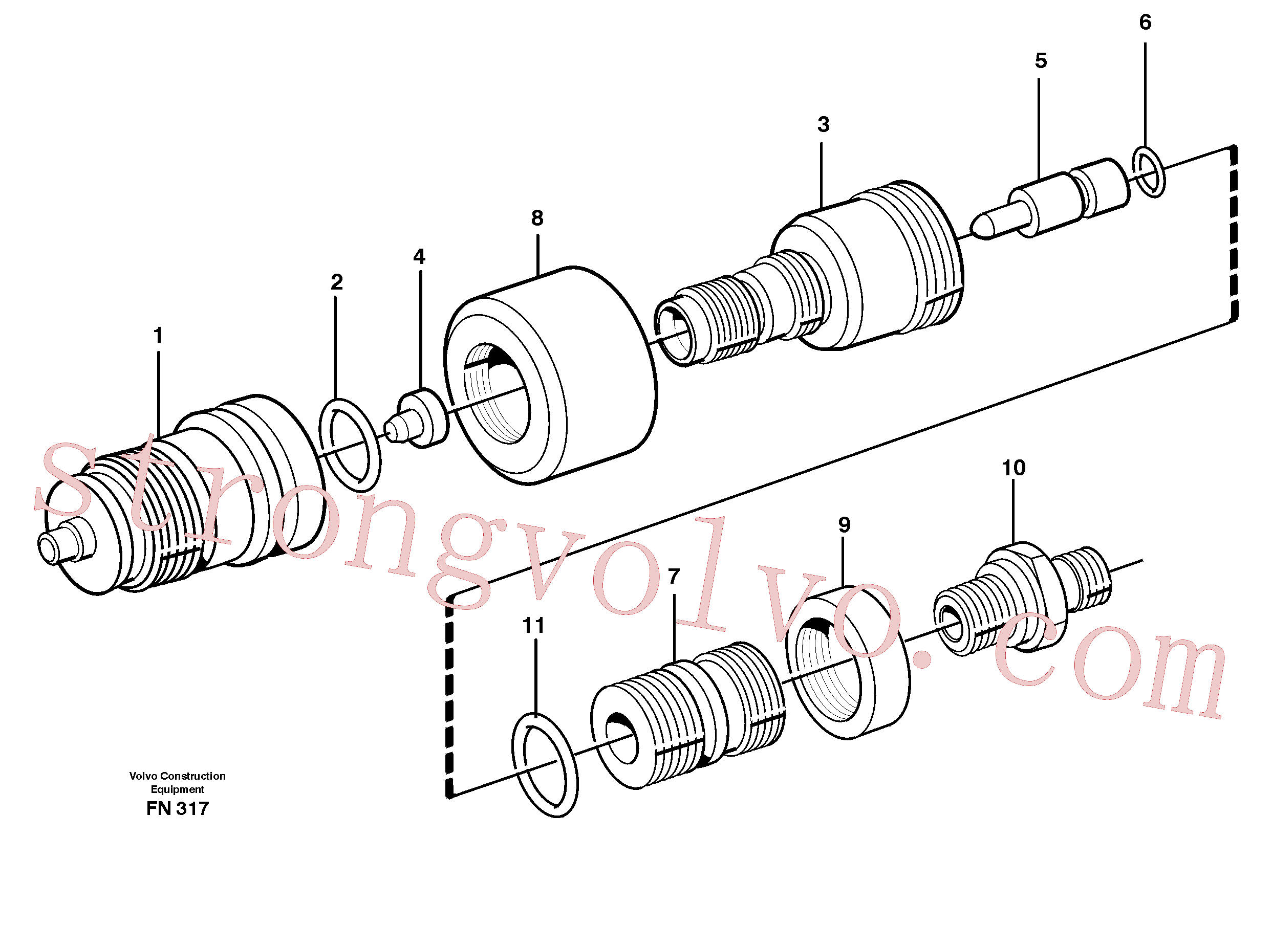 VOE14241331 Volvo Válvula de limitação da pressão(FN317 Montagem)