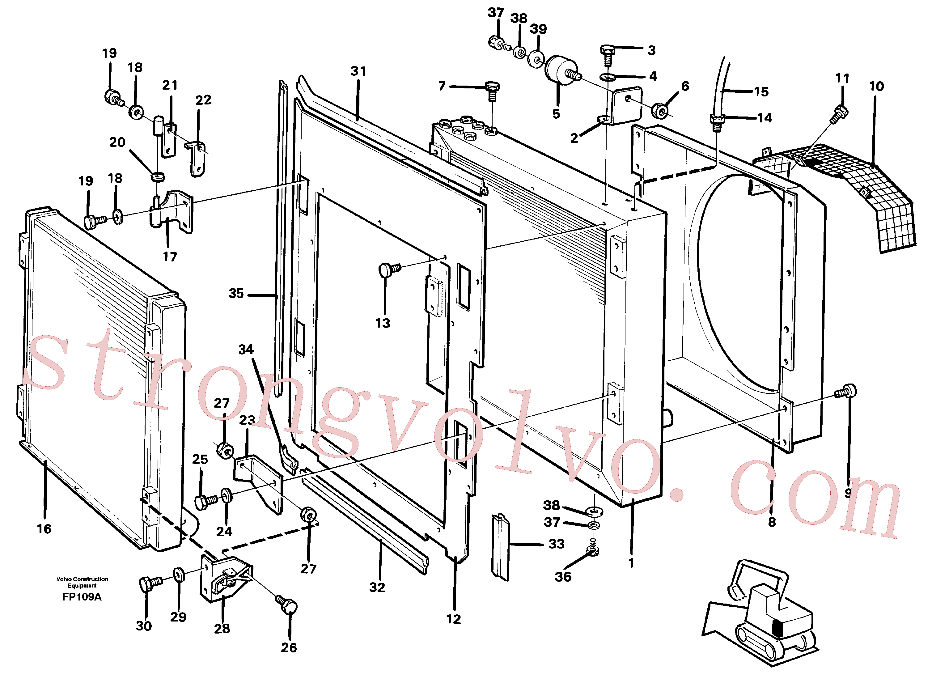VOE14259090 Volvo Radiador com acessórios(FP109A Montagem)