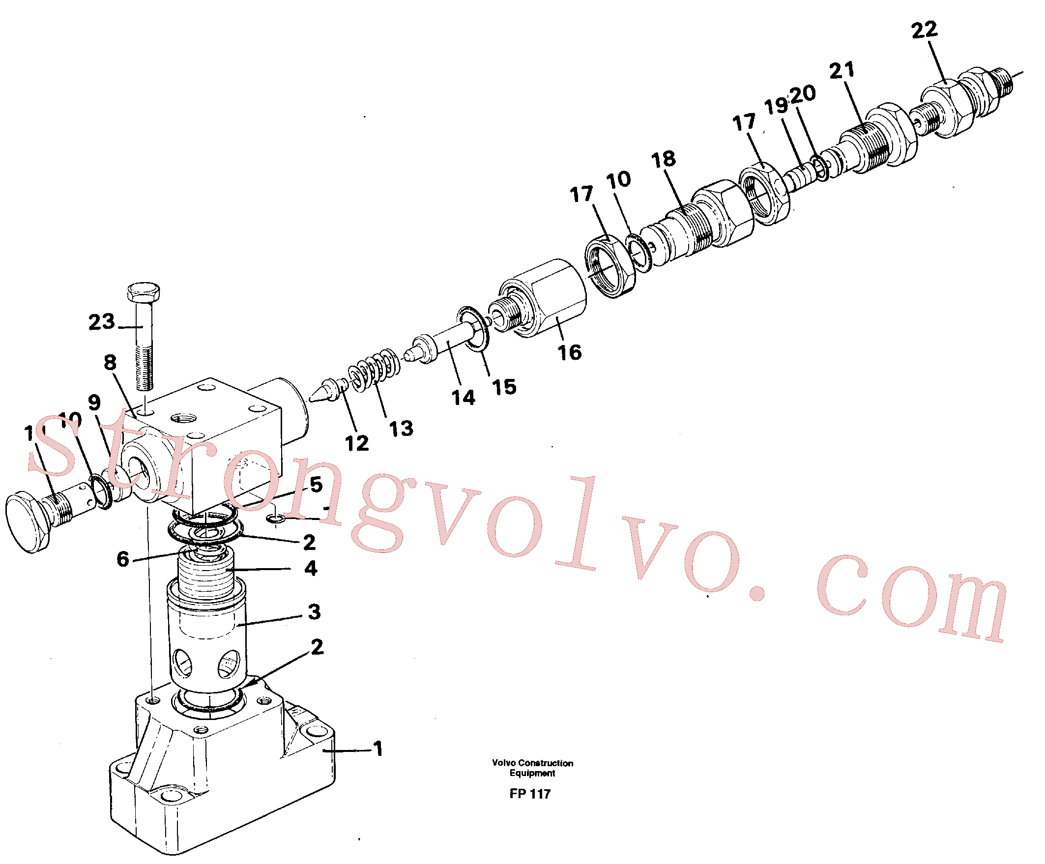 VOE14235612 Volvo Válvula de limitação da pressão(FP117 Montagem)