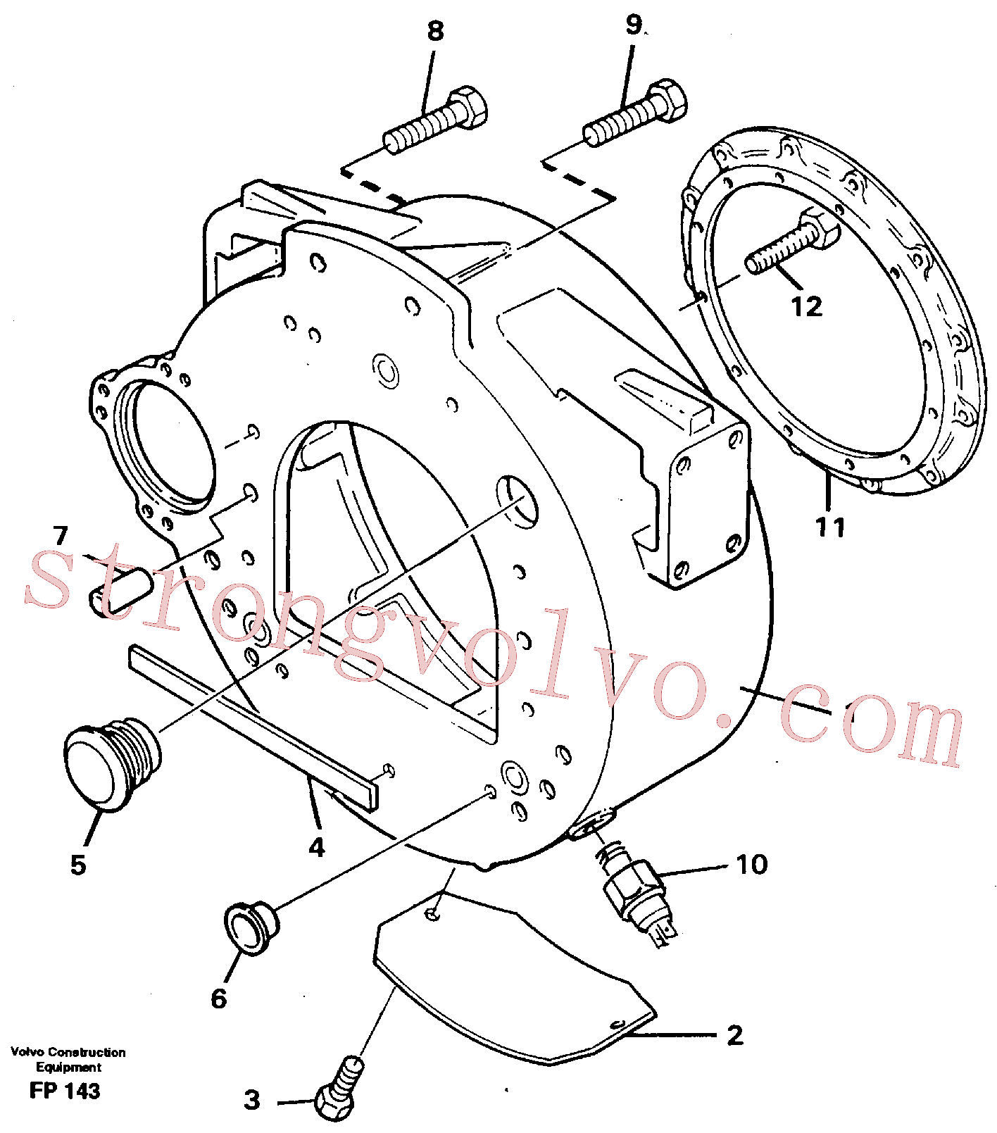 VOE11997884 Volvo Alojamento do volante do motor(FP143 Montagem)